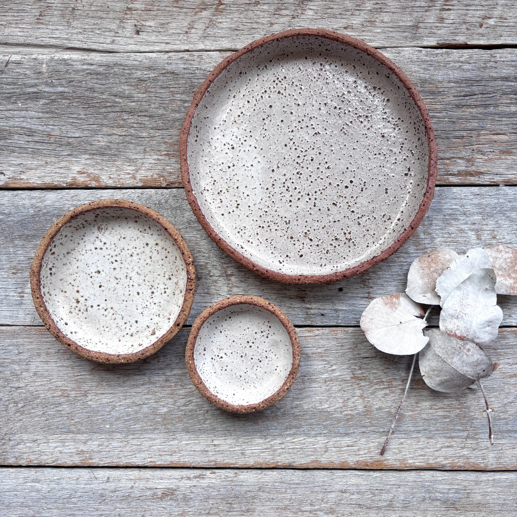 Rustic Ceramic Plates | Set of 3 | SPRING SALE BUNDLE