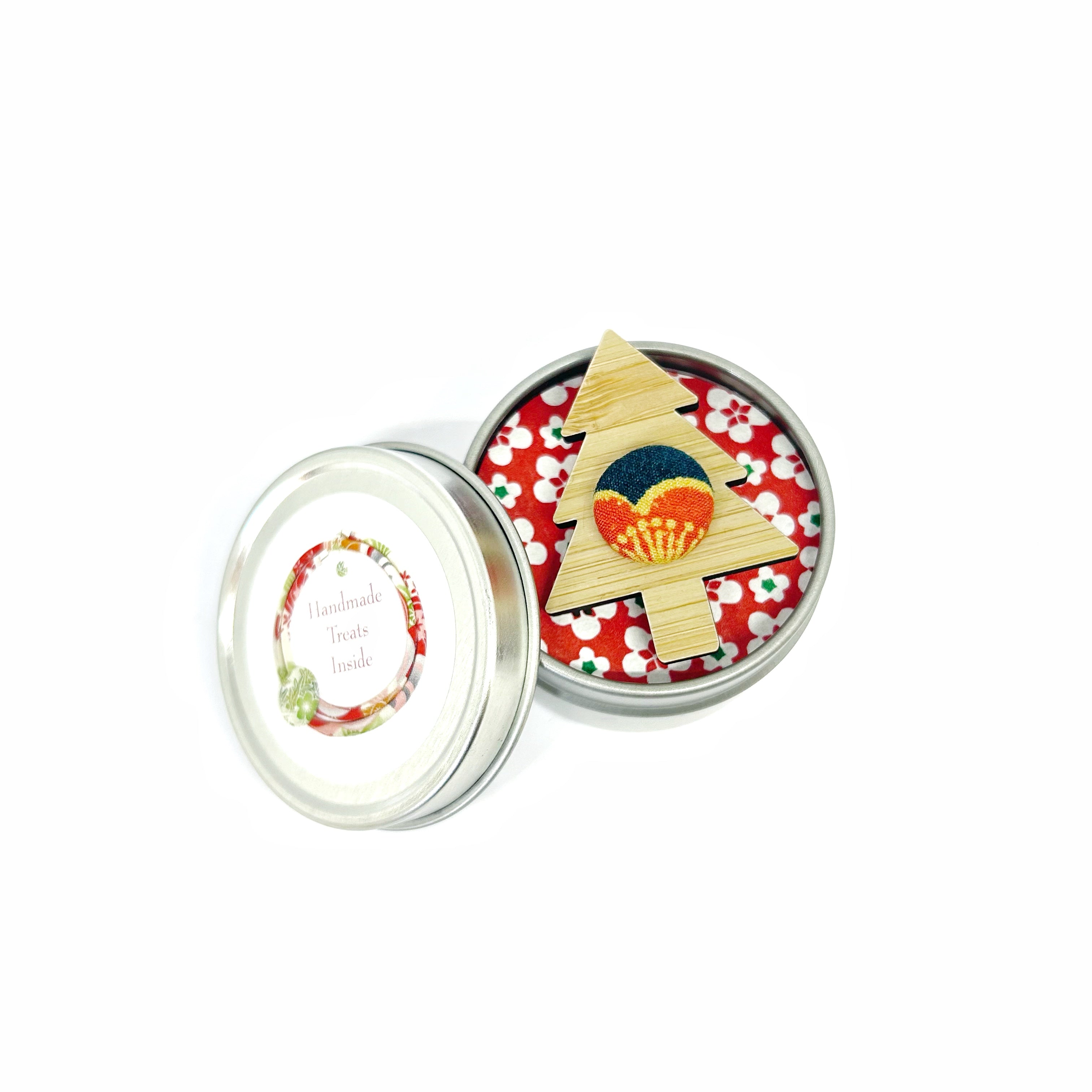 Kimono Christmas Tree Brooch with Gift Tin