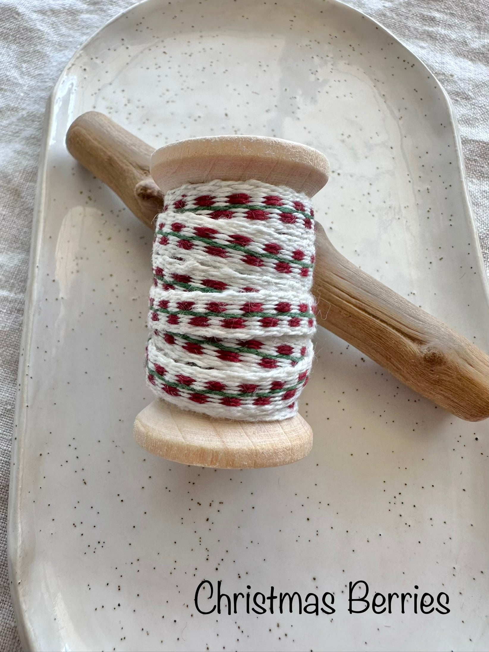Handwoven Linen Christmas Ribbons
