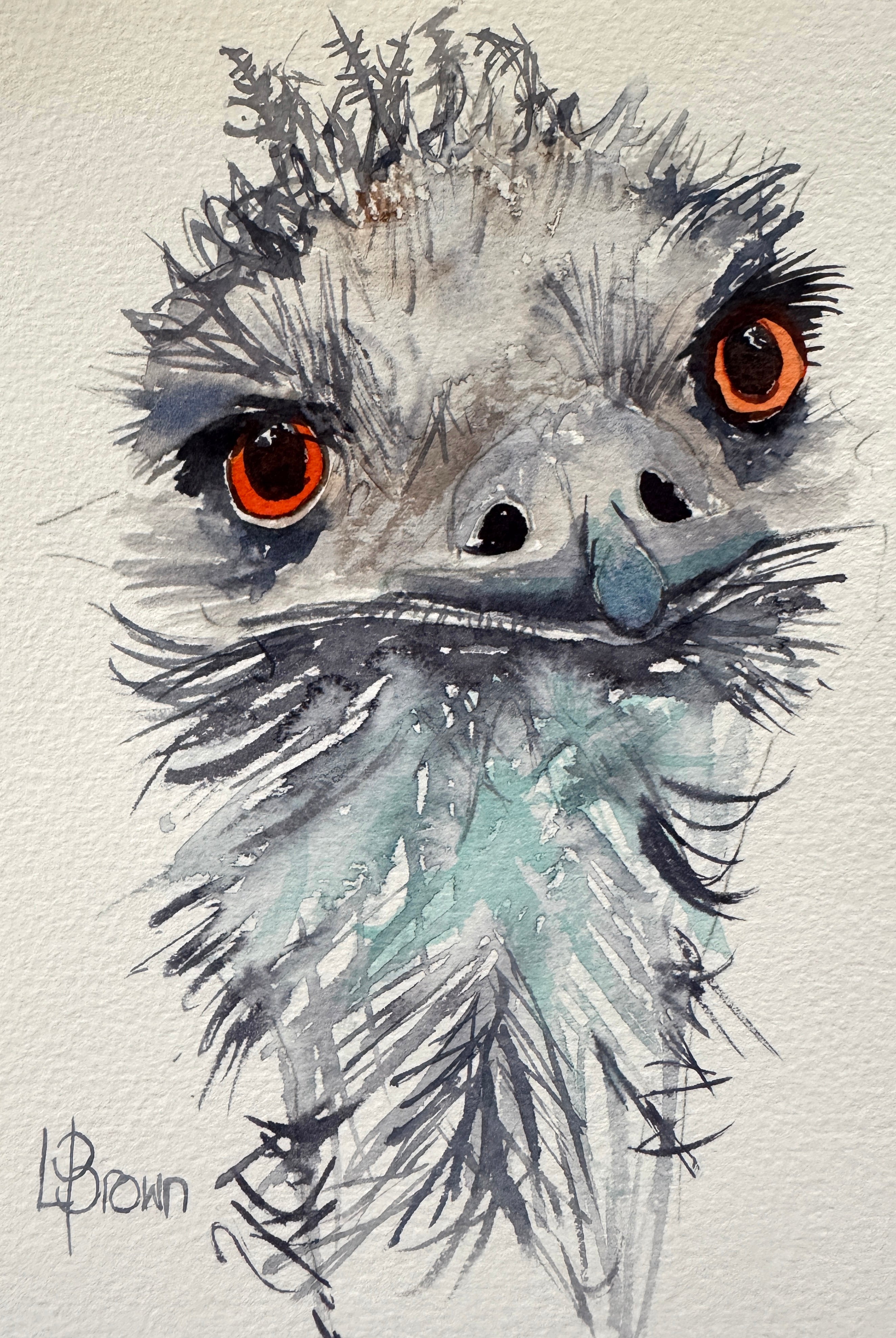 Mini Me #198 Emu Original Watercolour