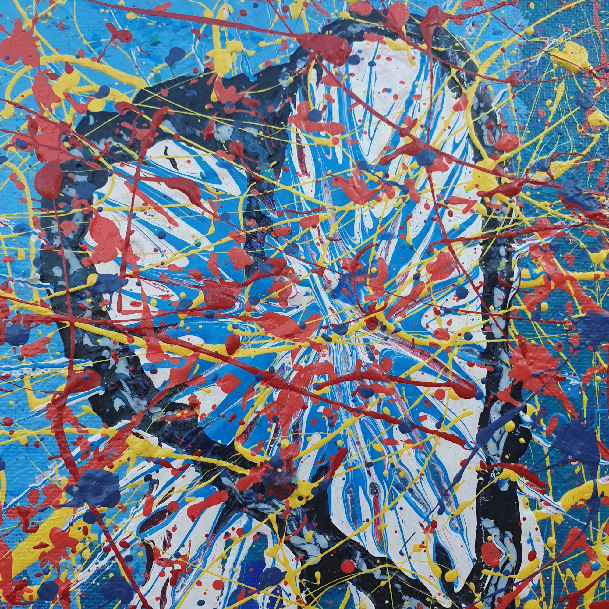 Perfect Imperfections. Abstract Canvas Painting With Hearts.