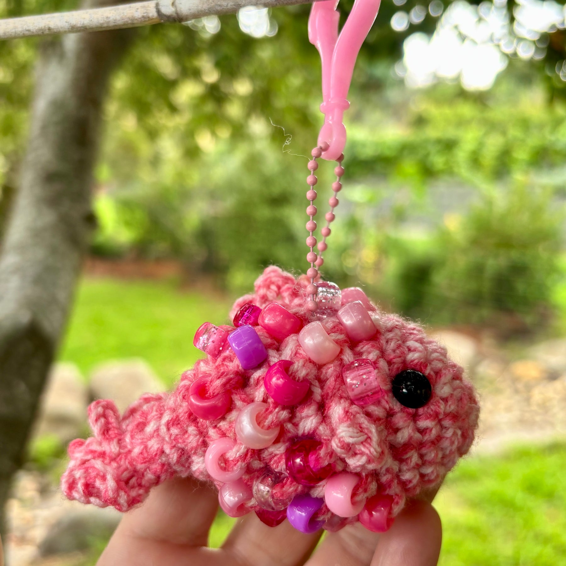 Fish Crochet Beaded Fidget Key Chain Toy Bag Tag