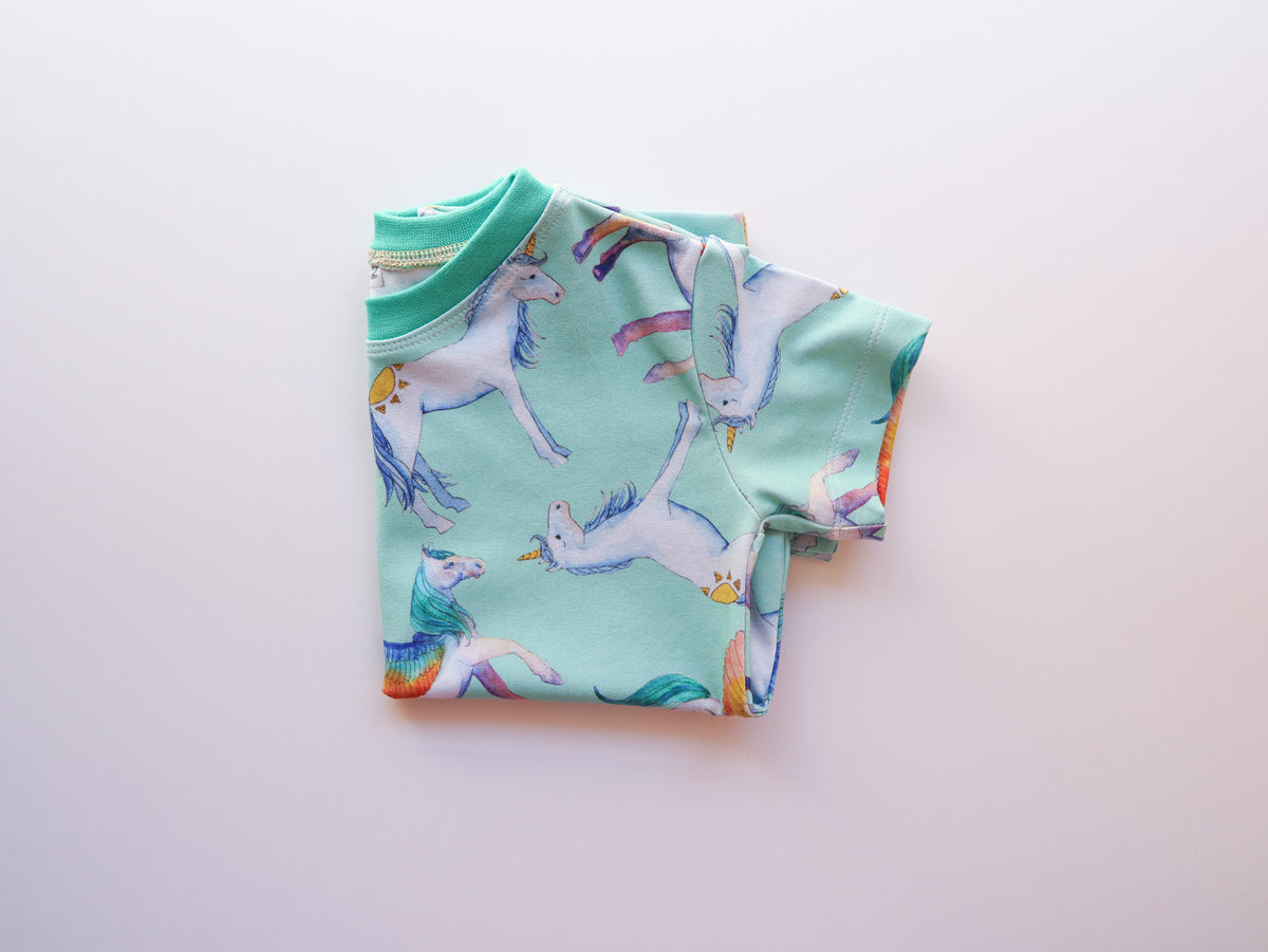 Watercolour unicorn organic cotton tee shirt 2026-27