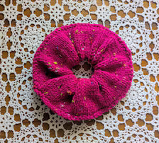 Galaxy Bun Topper Retro 80s Handknit Scrunchie