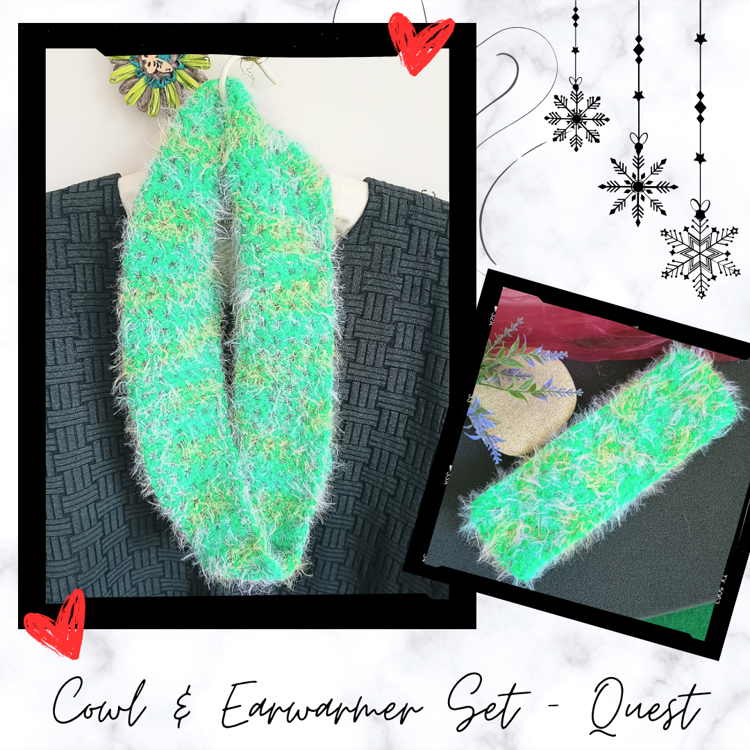 Fluffy Crochet Mesh Cowl & Earwarmer Sets