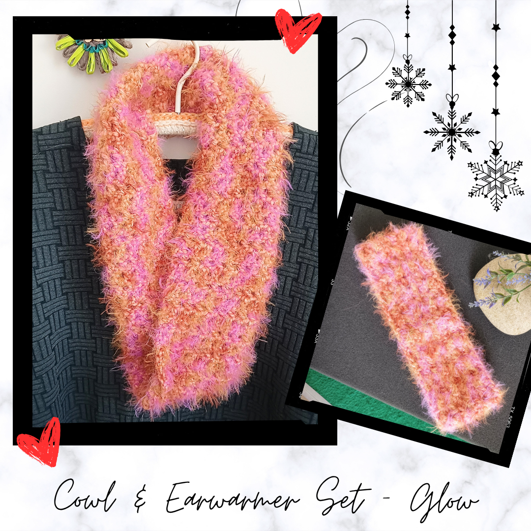 Fluffy Crochet Mesh Cowl & Earwarmer Sets