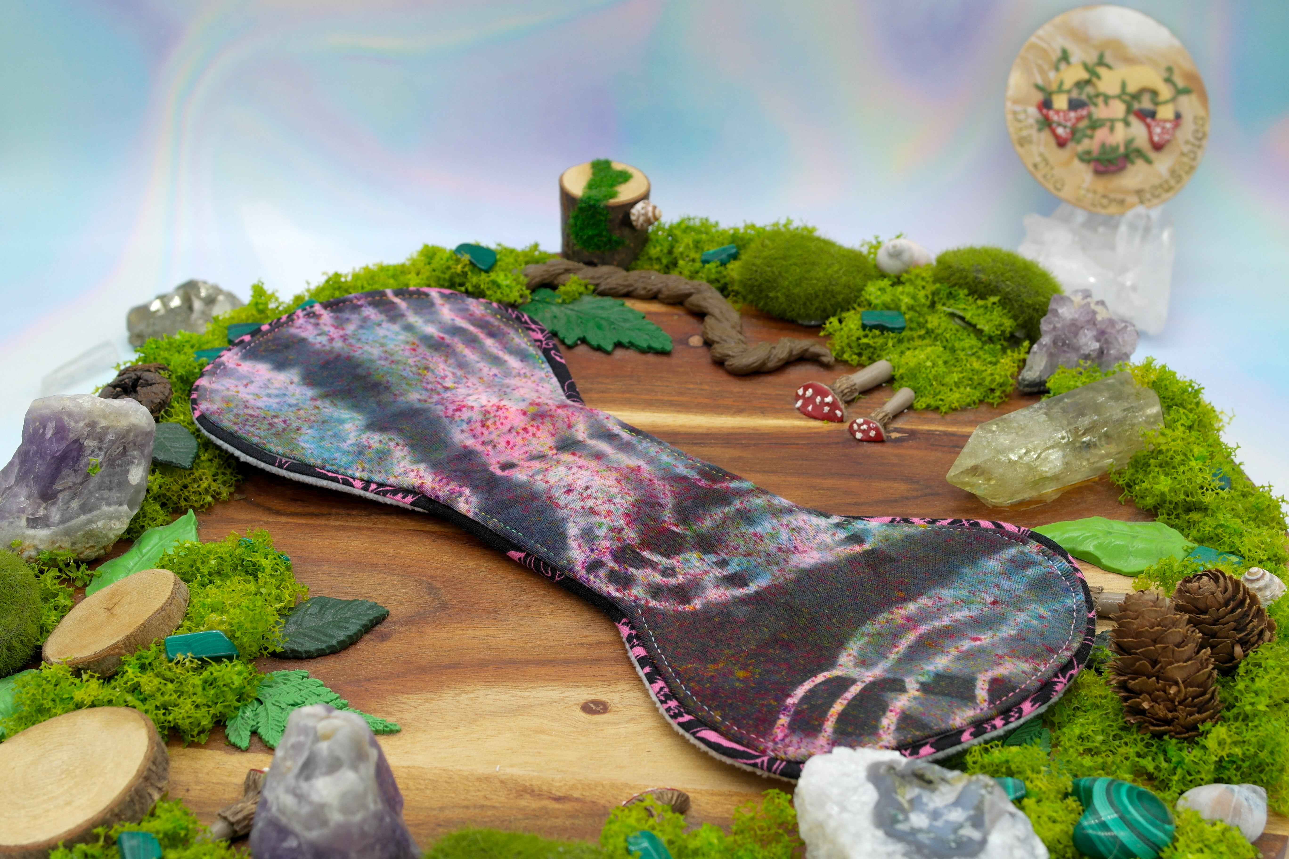OOAK reusable 12" Heavy Cloth Pad (Flexuous) - pink gothic