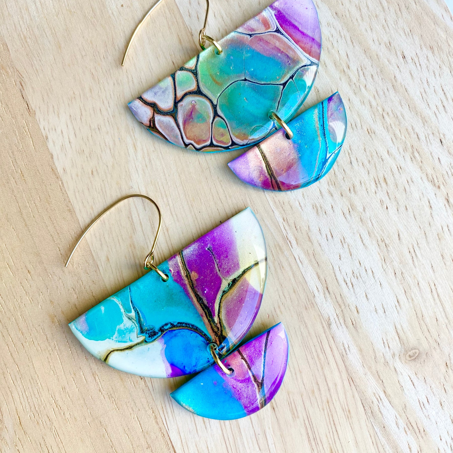 Wearable Art Colourful Lightweight Earrings