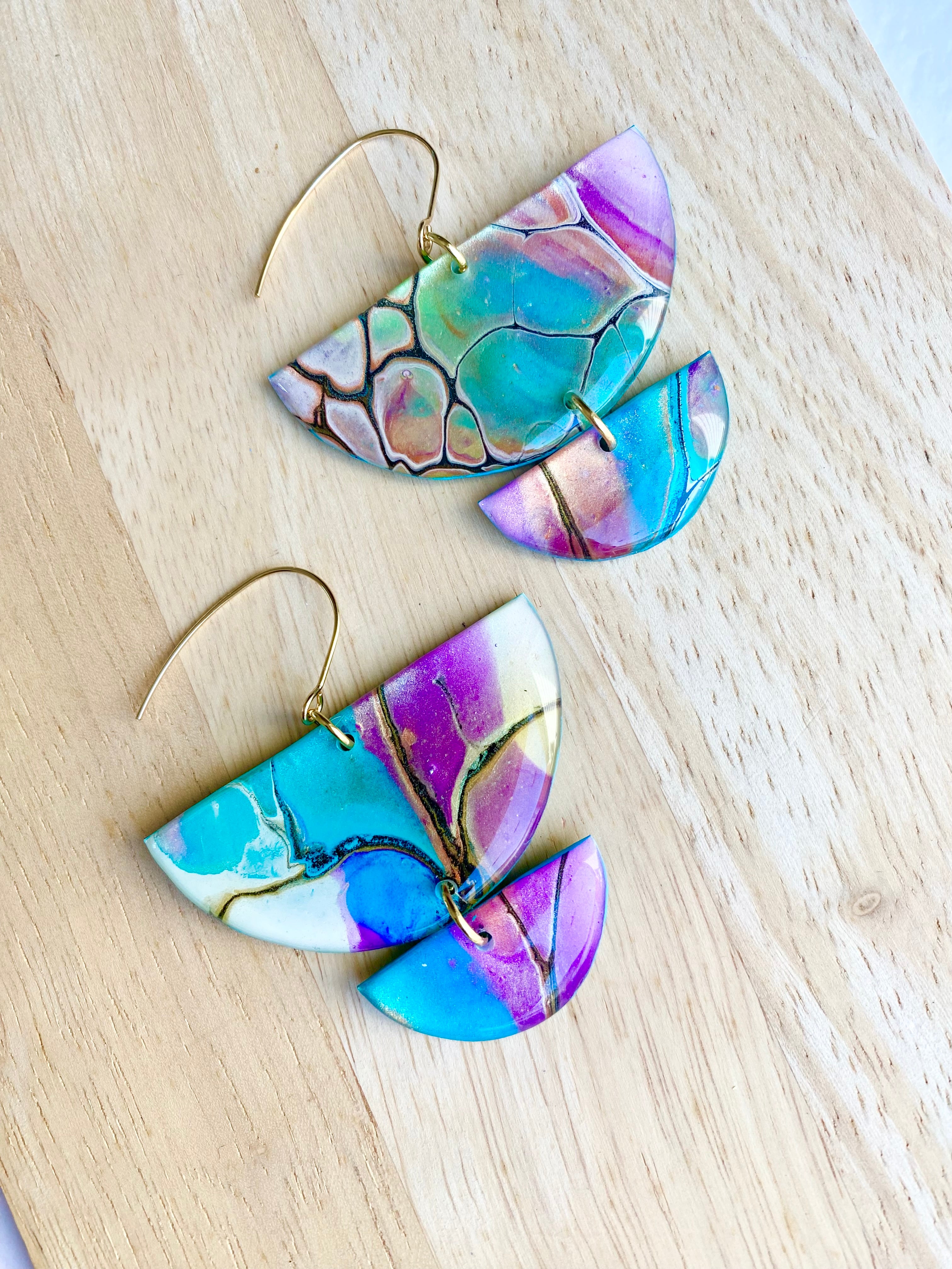 Wearable Art Colourful Lightweight Earrings