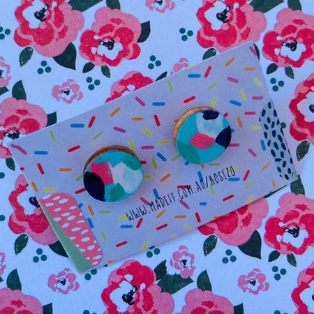 Hand painted circle studs