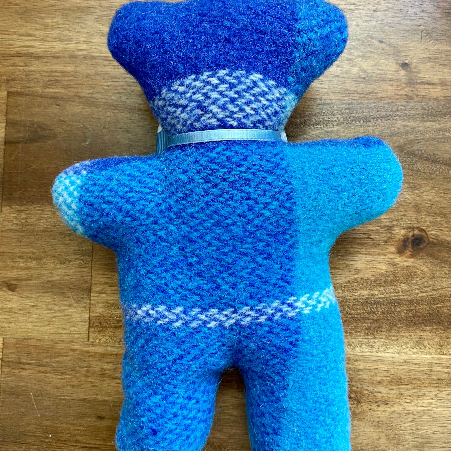 Upcycled Woollen Blanket Teddy Softie - Blue