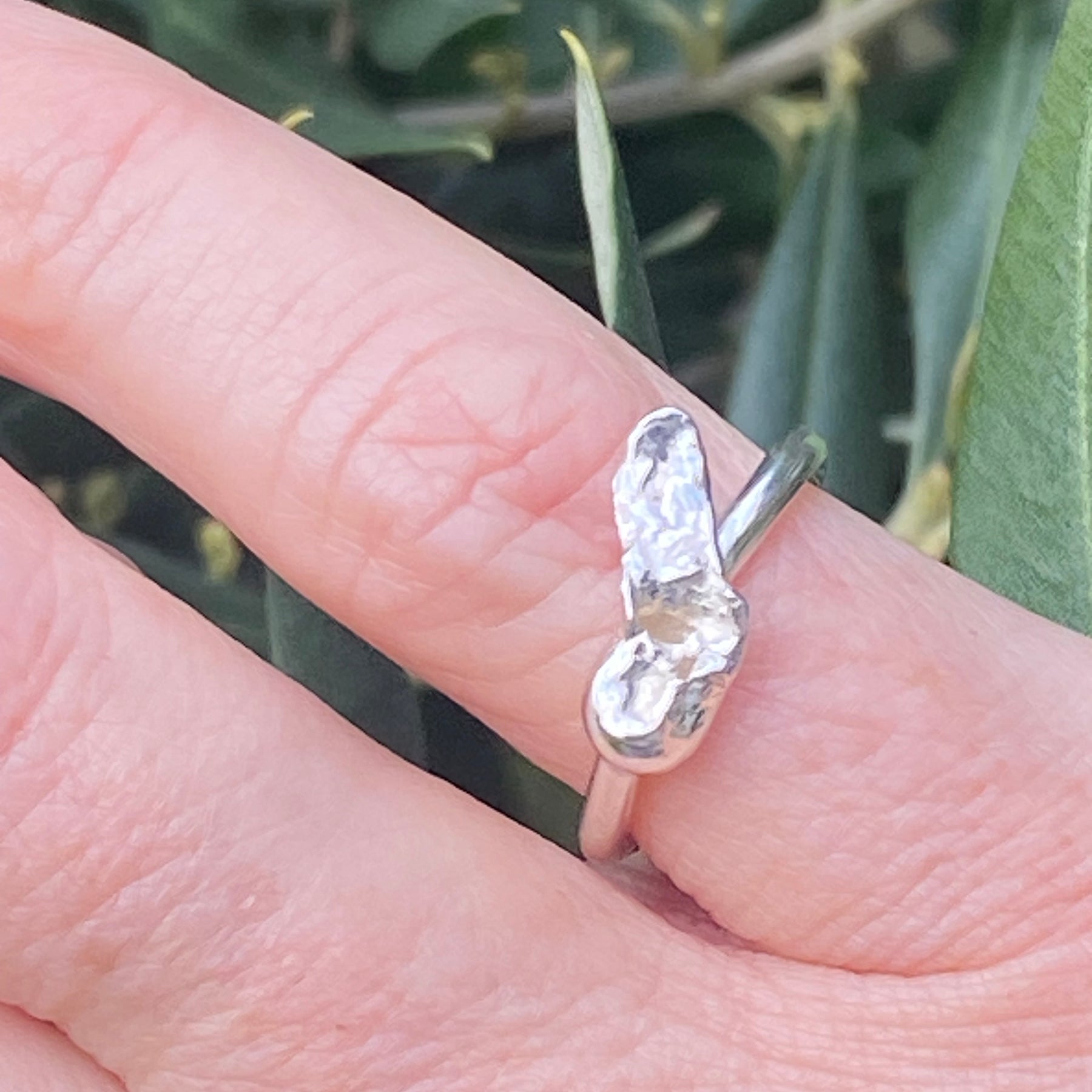 Drift Ring – Water Cast Sterling Silver – Size K