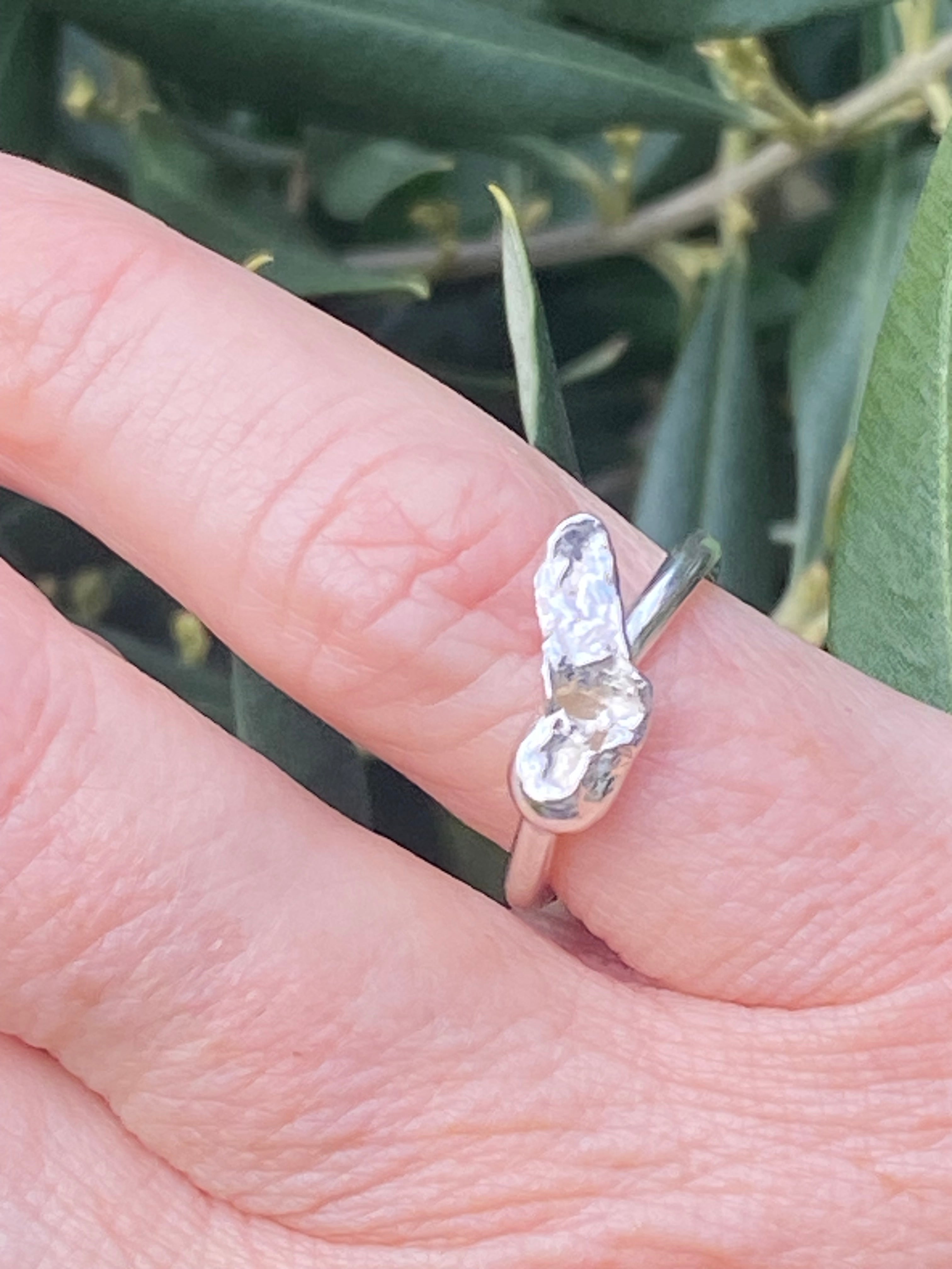Drift Ring – Water Cast Sterling Silver – Size K