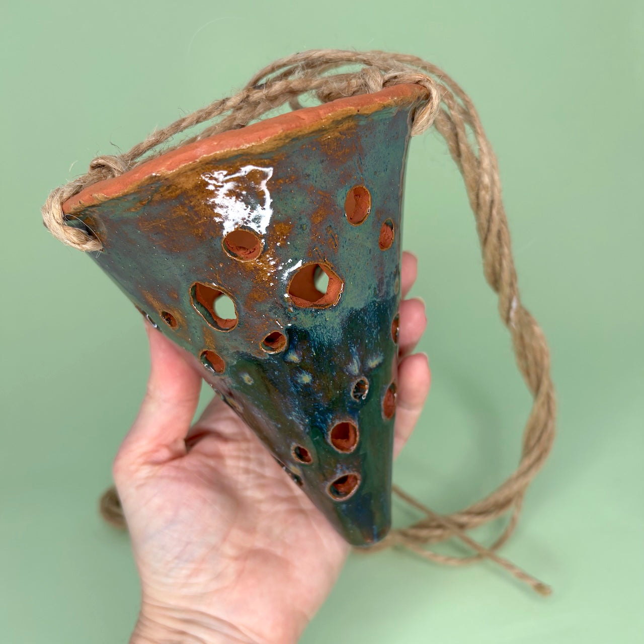 Ceramic hanging cone orchid pot
