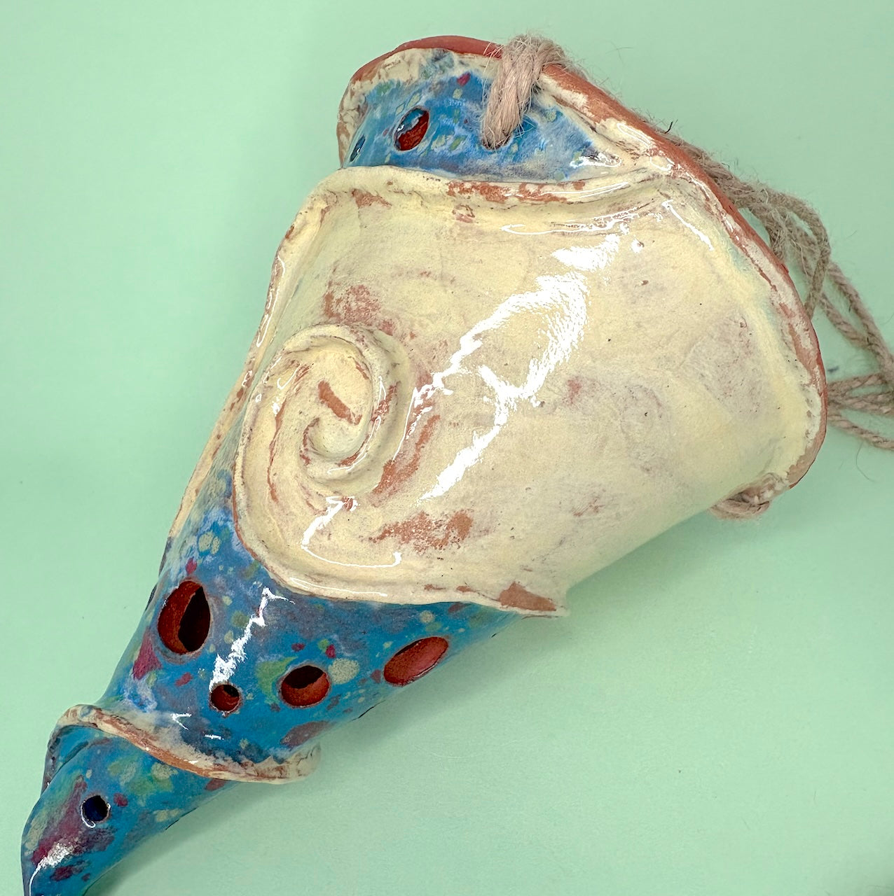 Ceramic hanging cone orchid pot