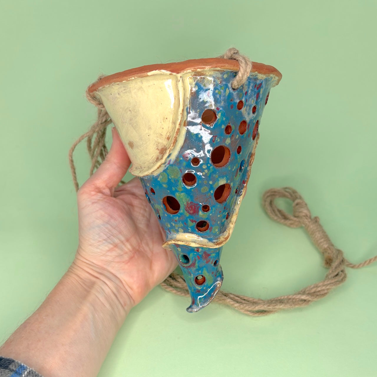 Ceramic hanging cone orchid pot