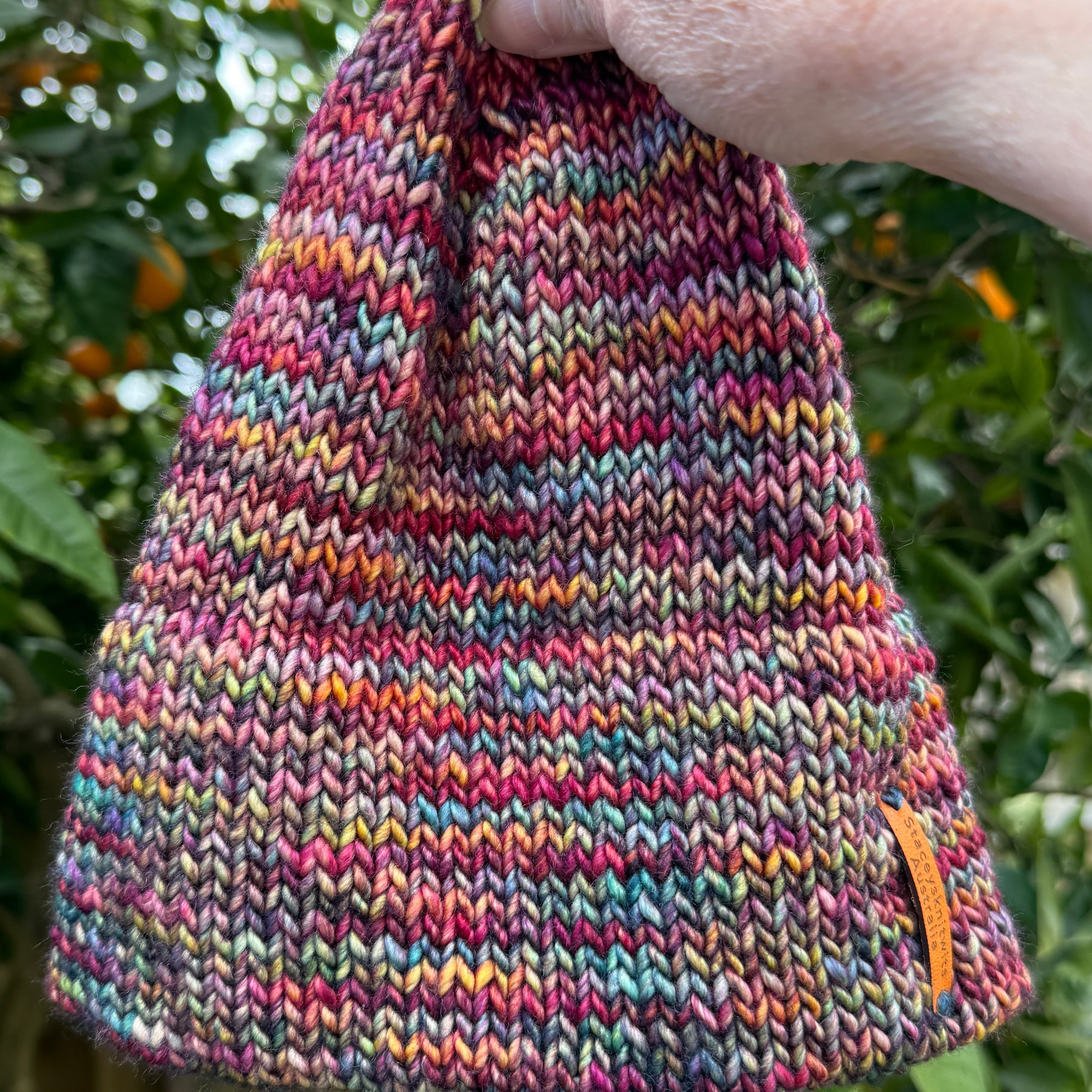 Hand Knitted Merino Beanie, Colorful unisex beanie