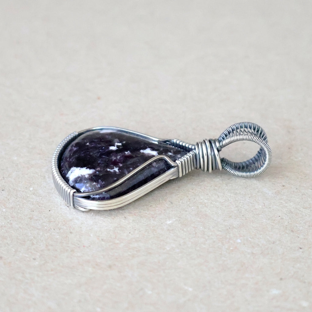 Handcrafted Lepidolite Pendant - Talisman of Balance