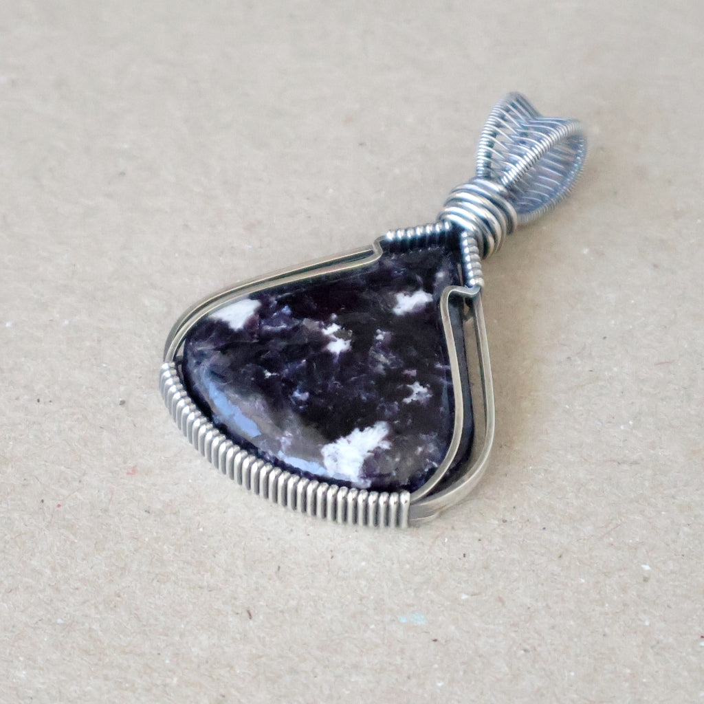 Handcrafted Lepidolite Pendant - Talisman of Balance