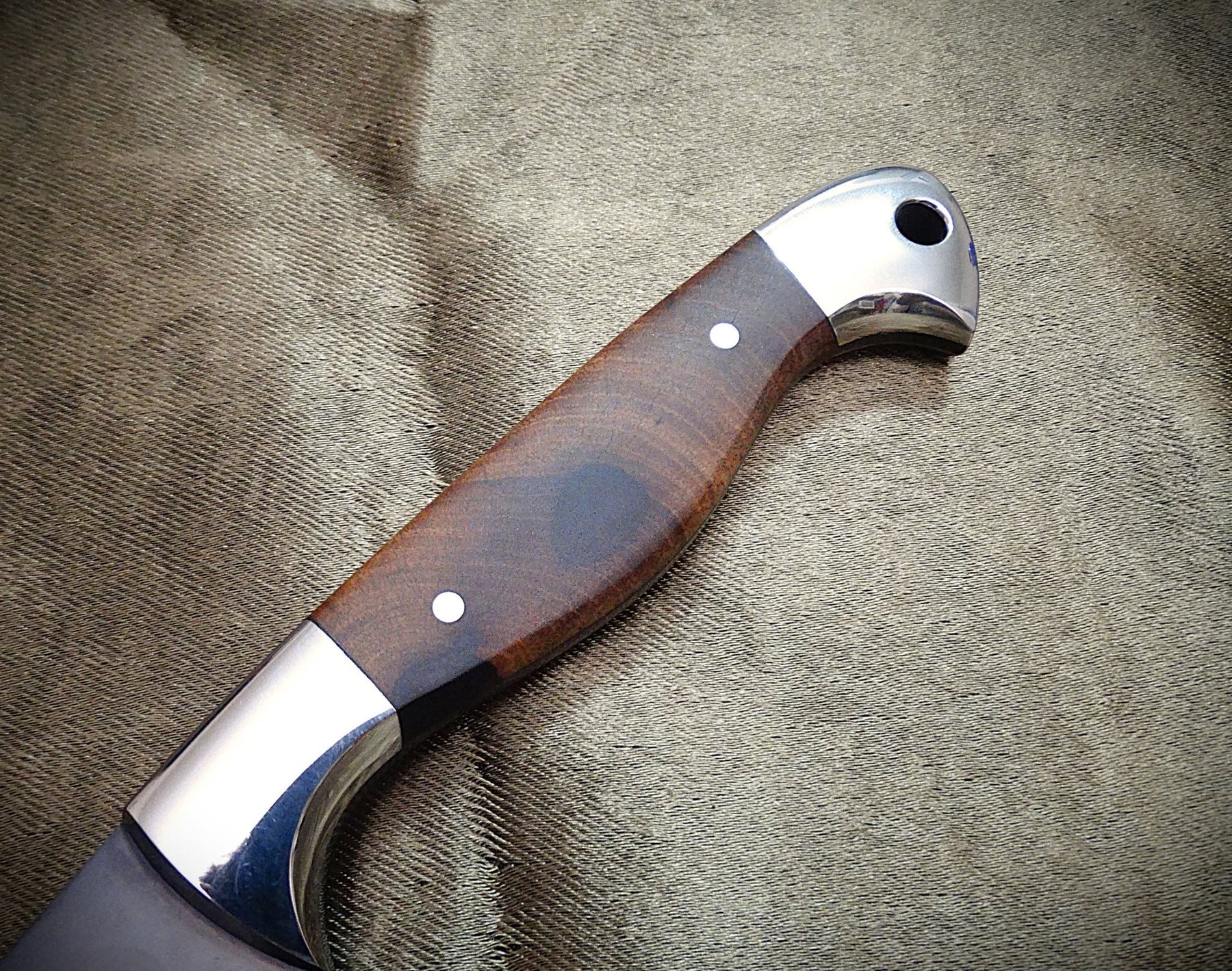 Utility knife ebony timber wood leather art