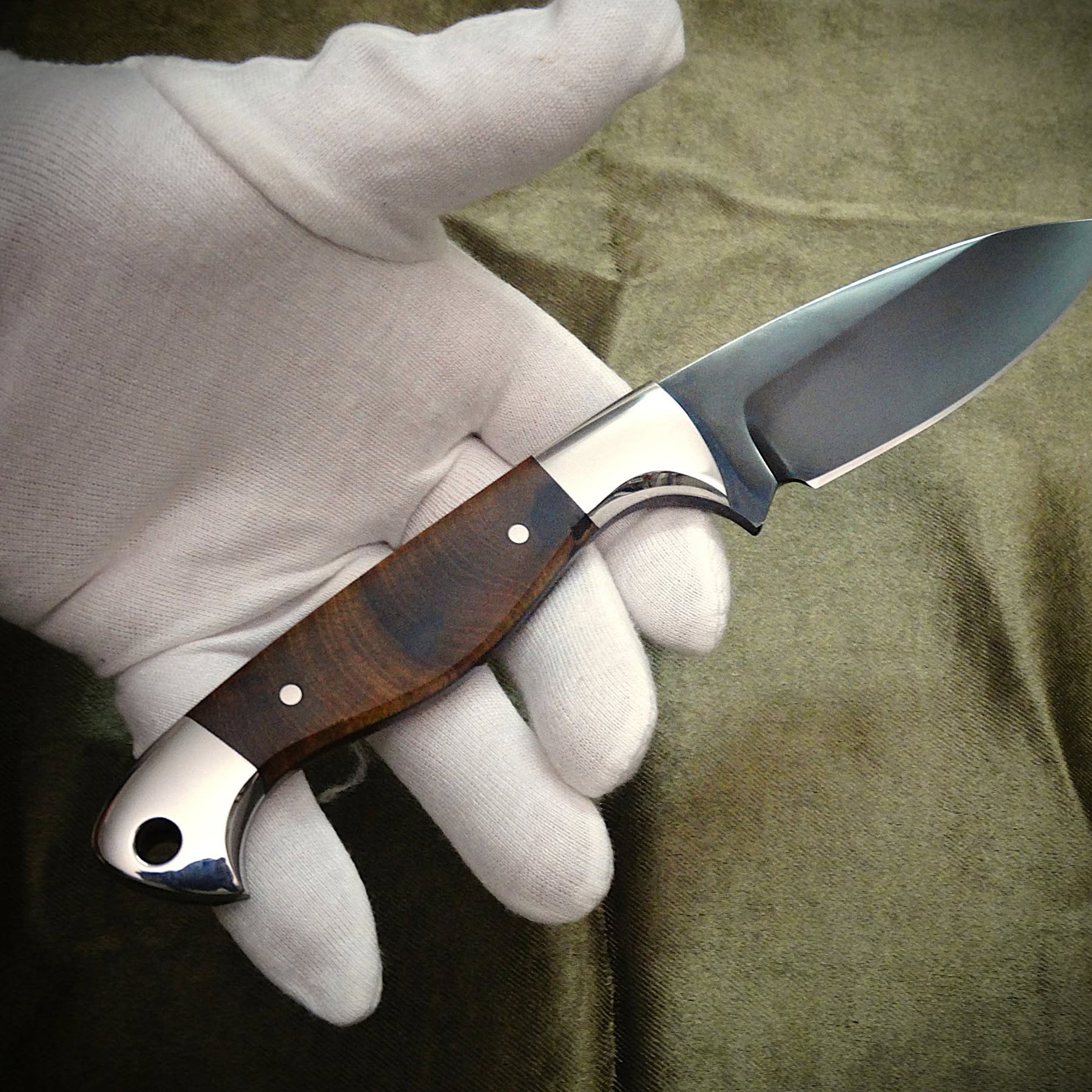 Utility knife ebony timber wood leather art