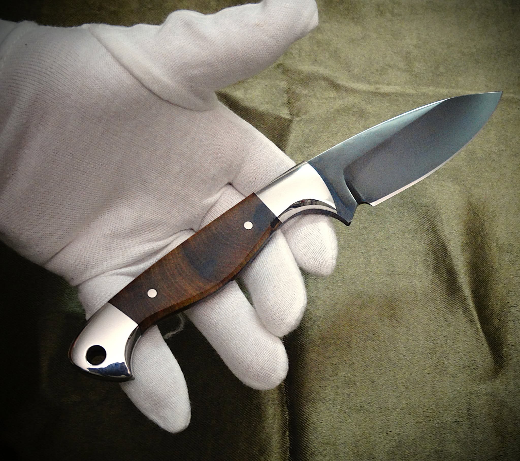Utility knife ebony timber wood leather art