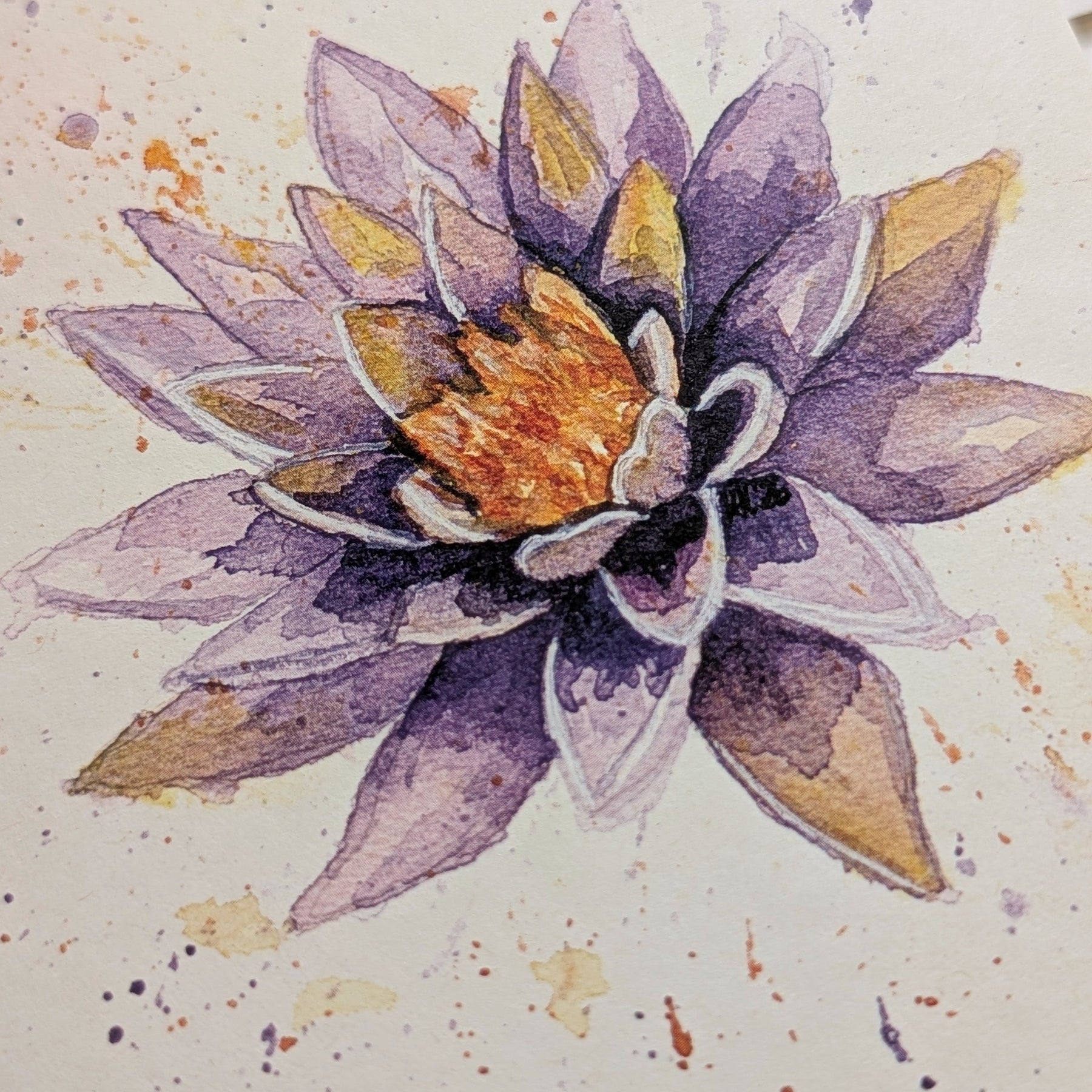 Water Lily Greeting Card - Botanical Greeting Card - Eco Friendly Blank Card