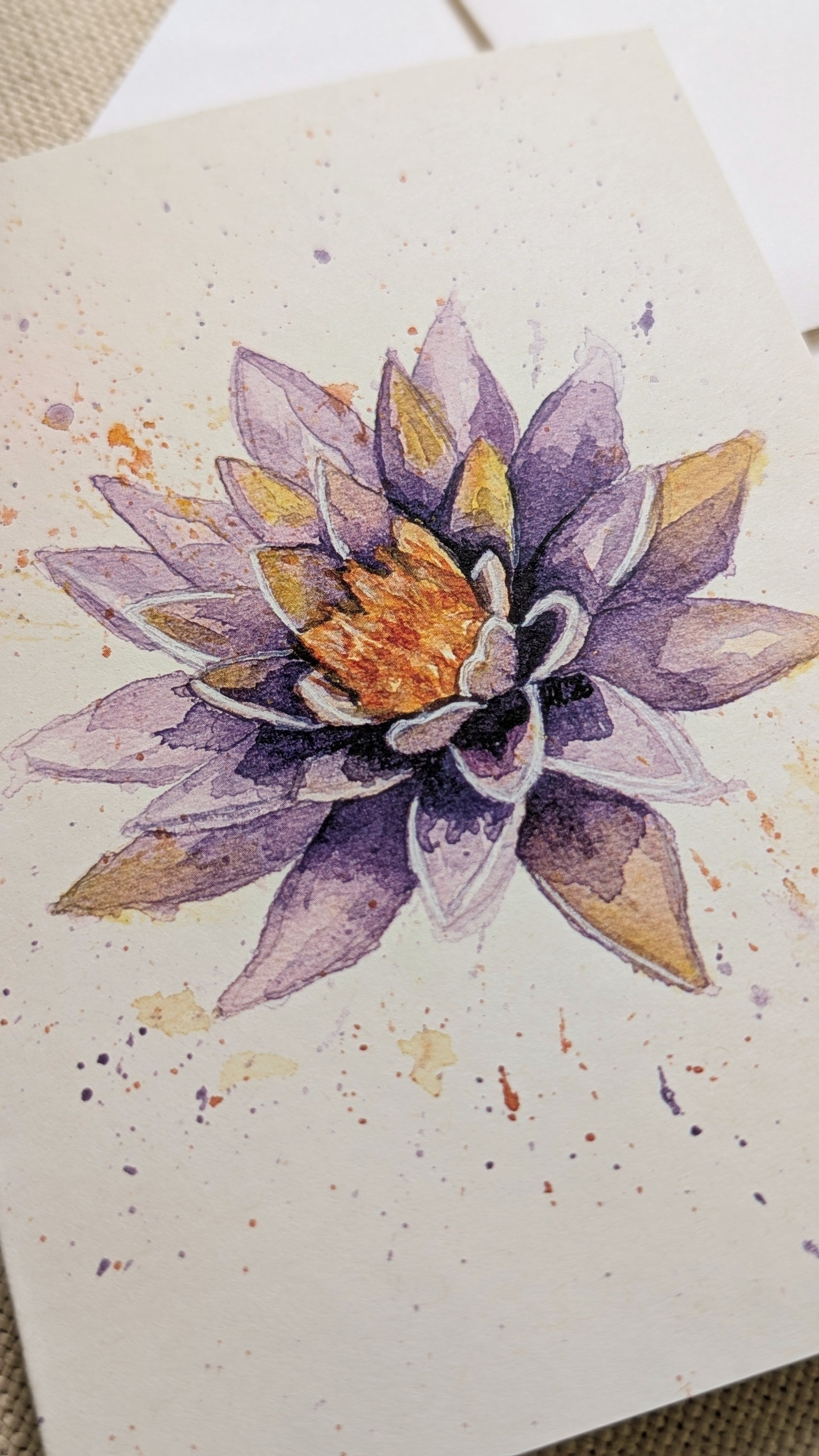 Water Lily Greeting Card - Botanical Greeting Card - Eco Friendly Blank Card