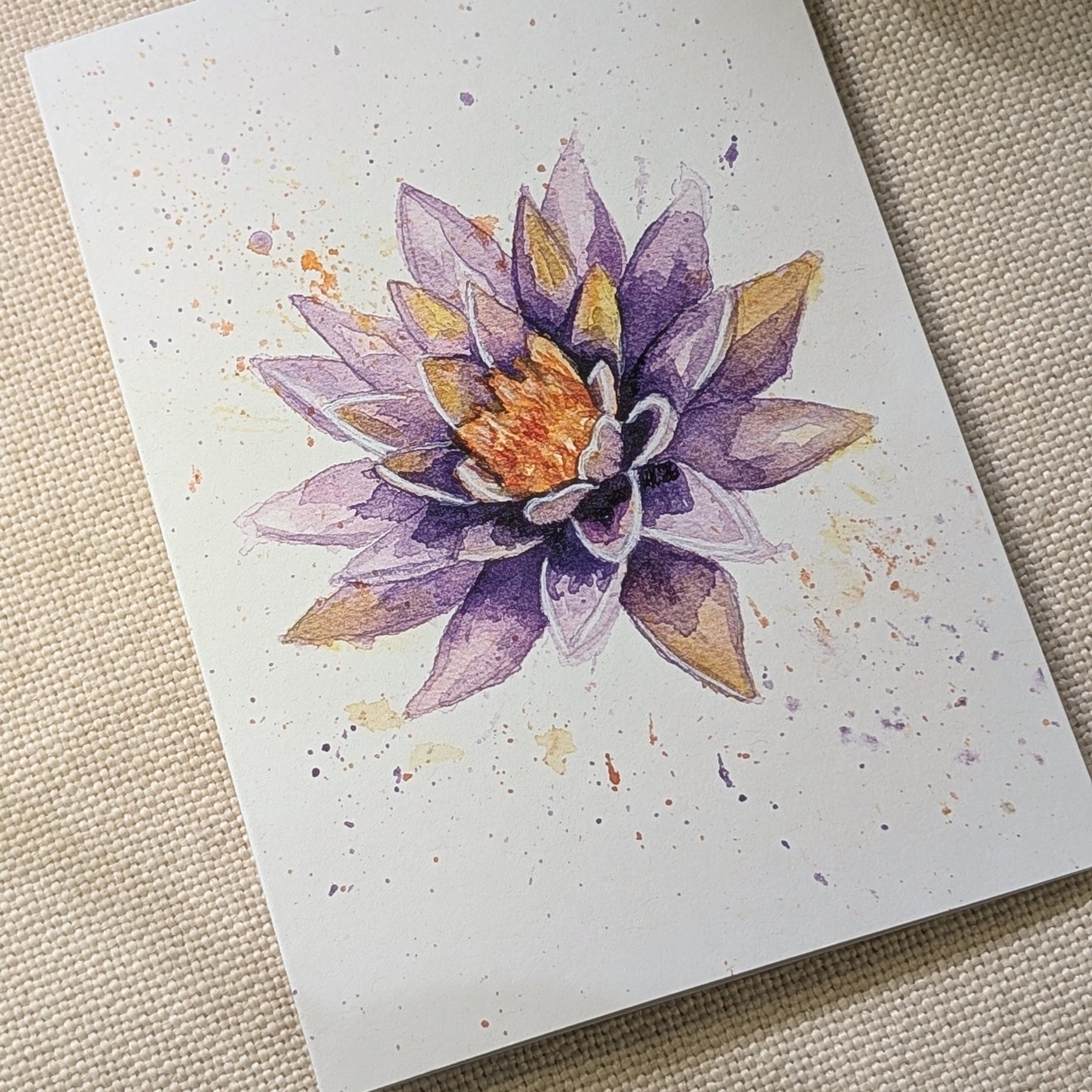 Water Lily Greeting Card - Botanical Greeting Card - Eco Friendly Blank Card