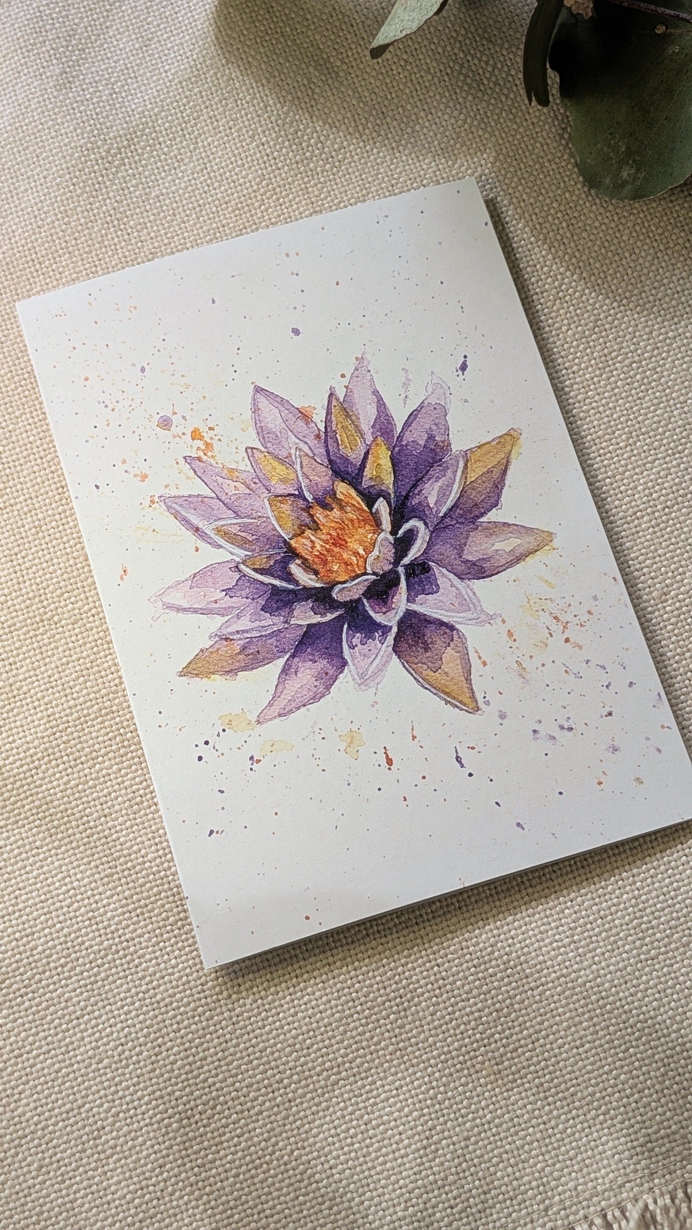 Water Lily Greeting Card - Botanical Greeting Card - Eco Friendly Blank Card