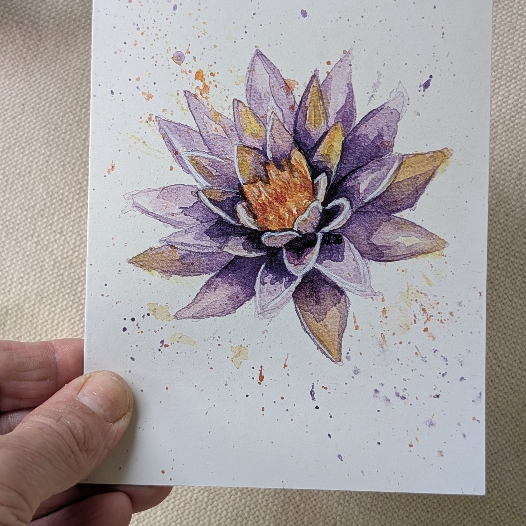 Water Lily Greeting Card - Botanical Greeting Card - Eco Friendly Blank Card