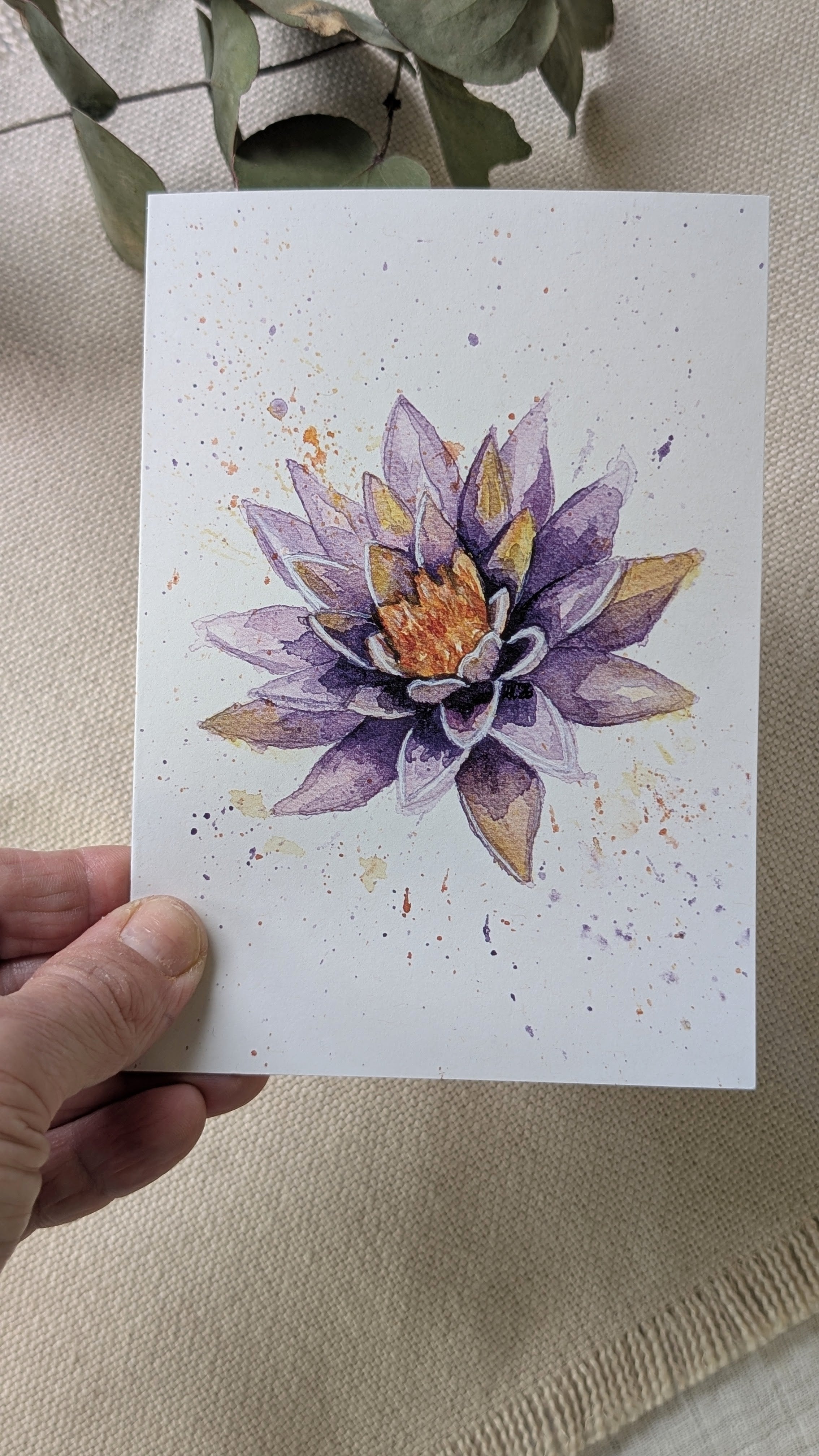 Water Lily Greeting Card - Botanical Greeting Card - Eco Friendly Blank Card
