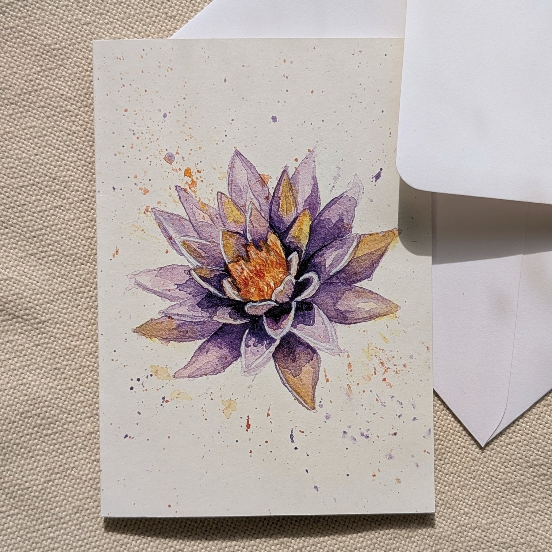 Water Lily Greeting Card - Botanical Greeting Card - Eco Friendly Blank Card