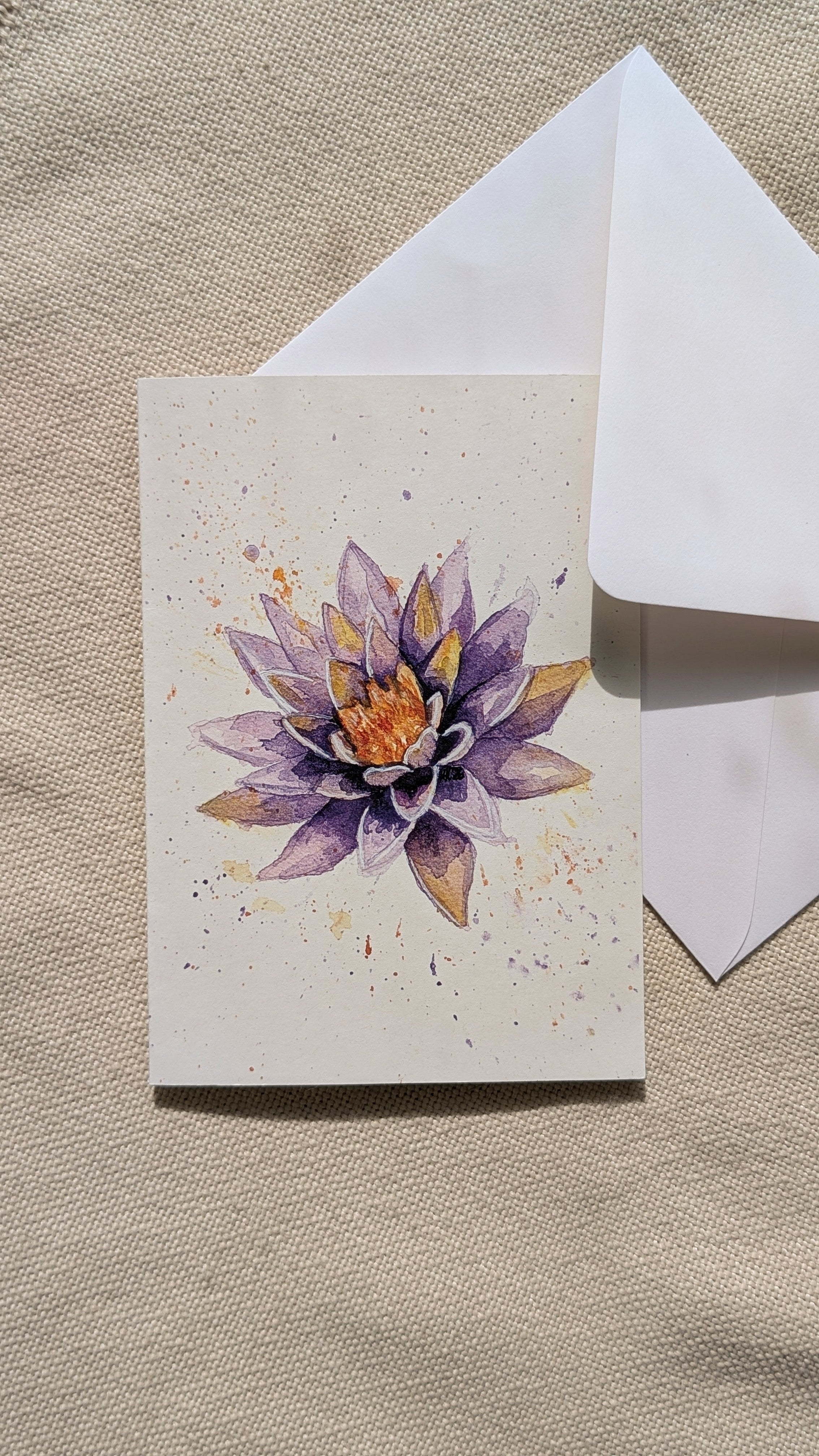 Water Lily Greeting Card - Botanical Greeting Card - Eco Friendly Blank Card