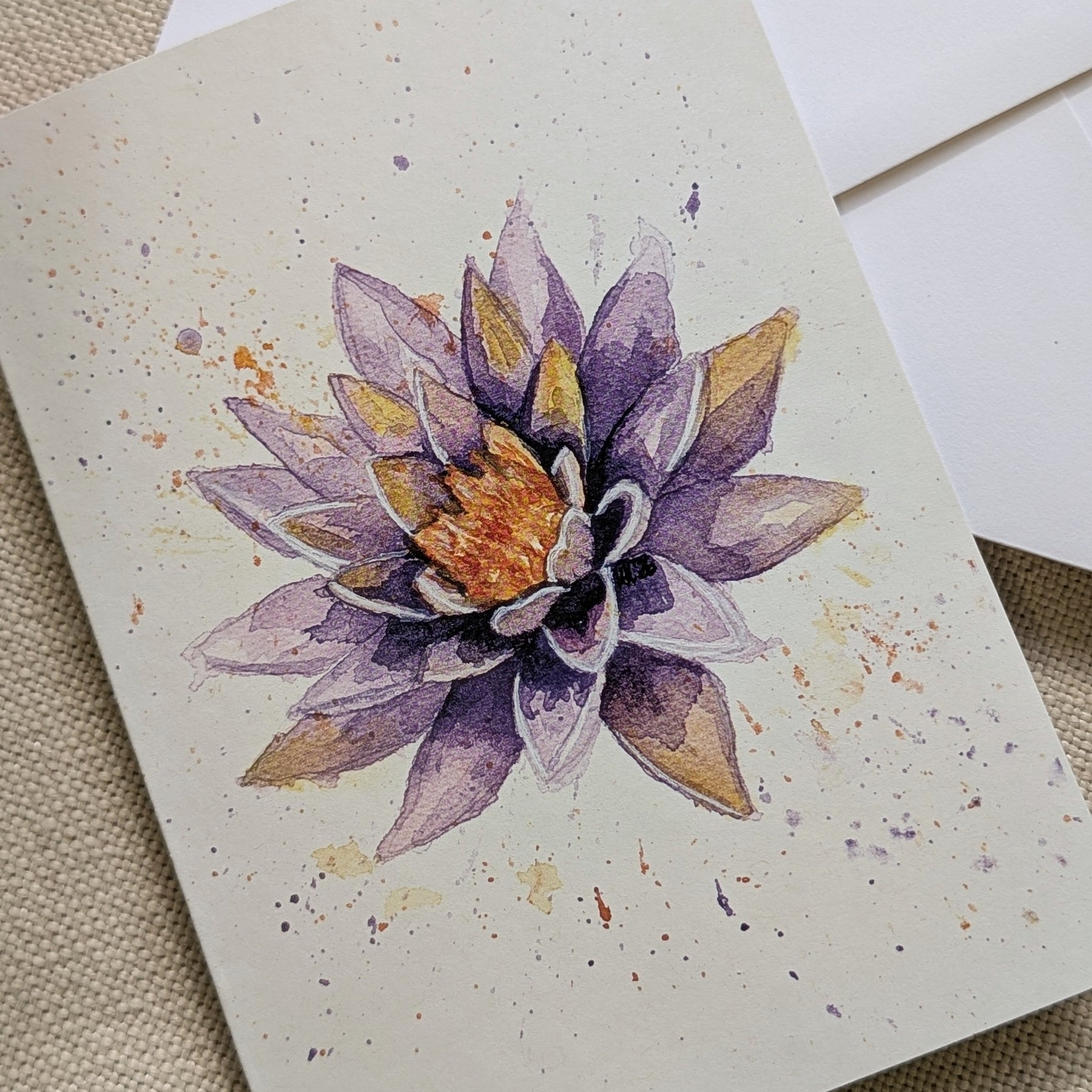 Water Lily Greeting Card - Botanical Greeting Card - Eco Friendly Blank Card