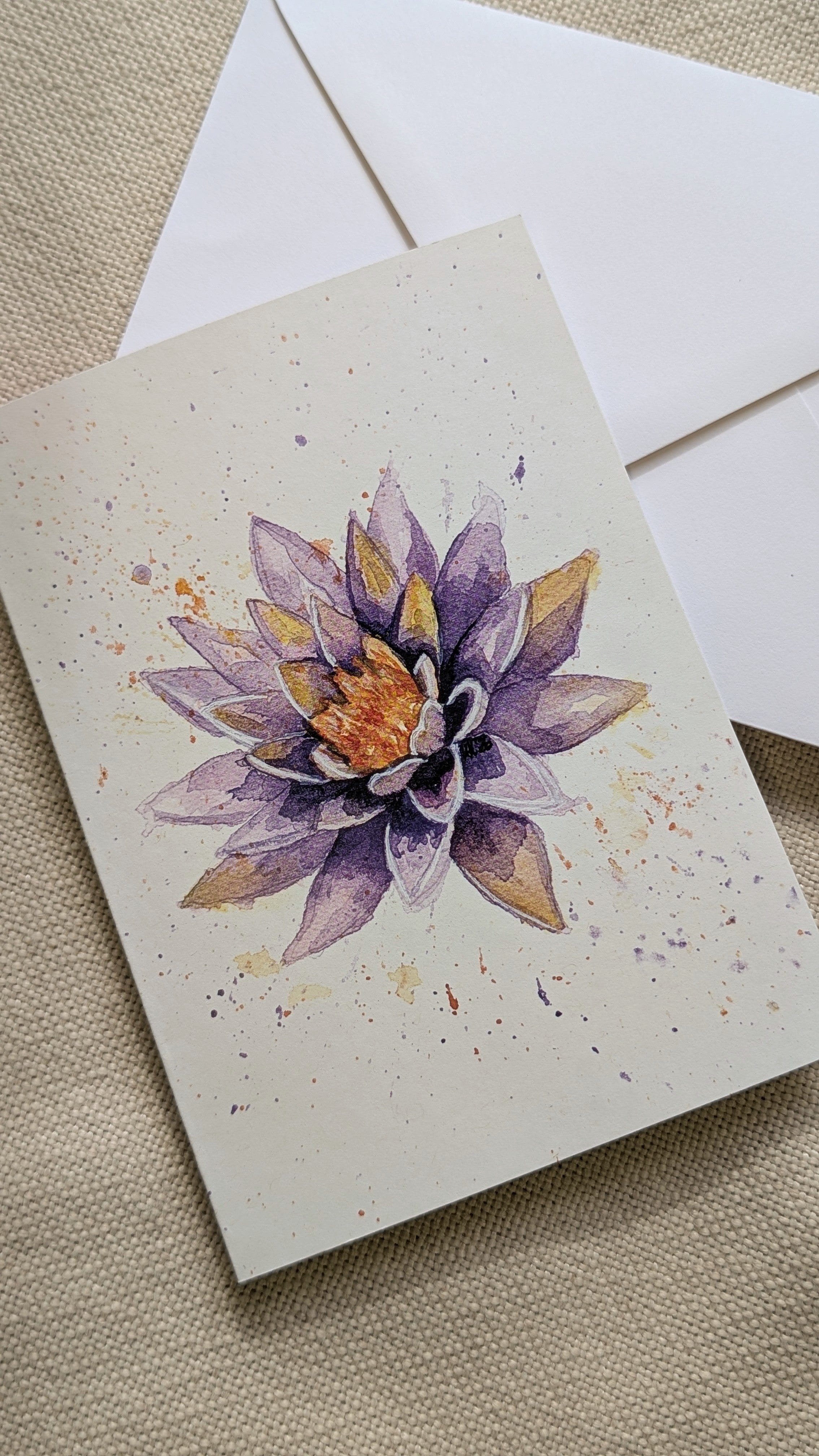 Water Lily Greeting Card - Botanical Greeting Card - Eco Friendly Blank Card