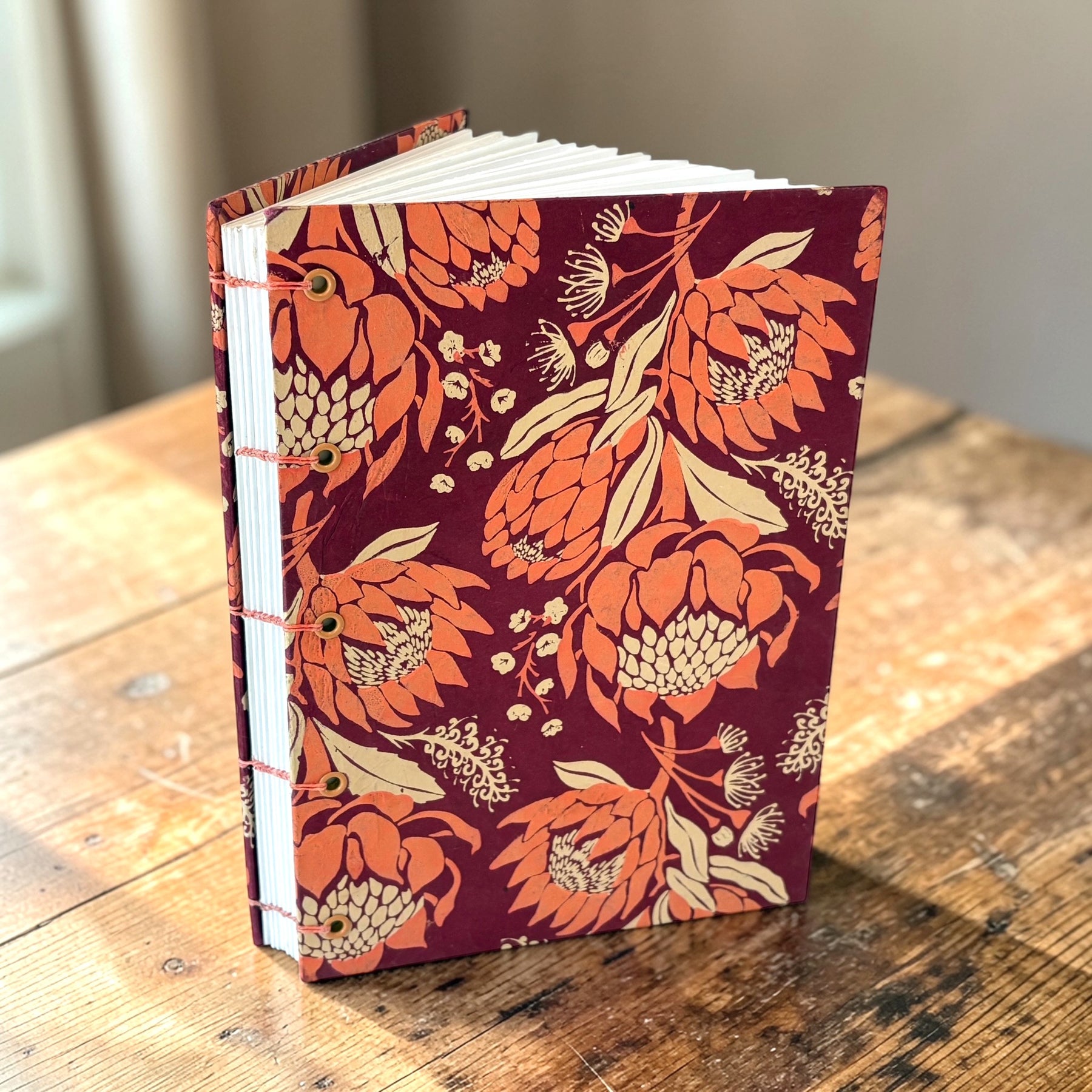 Handmade Coptic Stitch Journal, Lay Flat Design