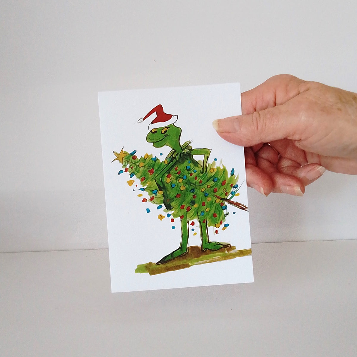 Grinch Christmas cards and tags