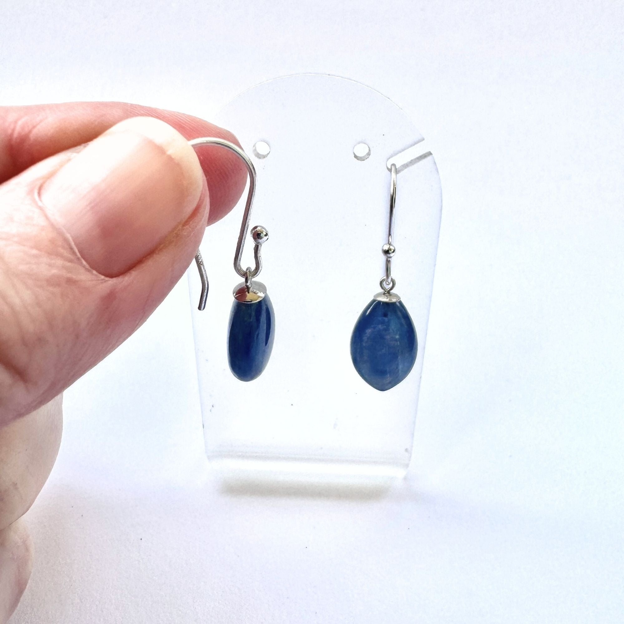 Kyanite drops on sterling silver earring hooks