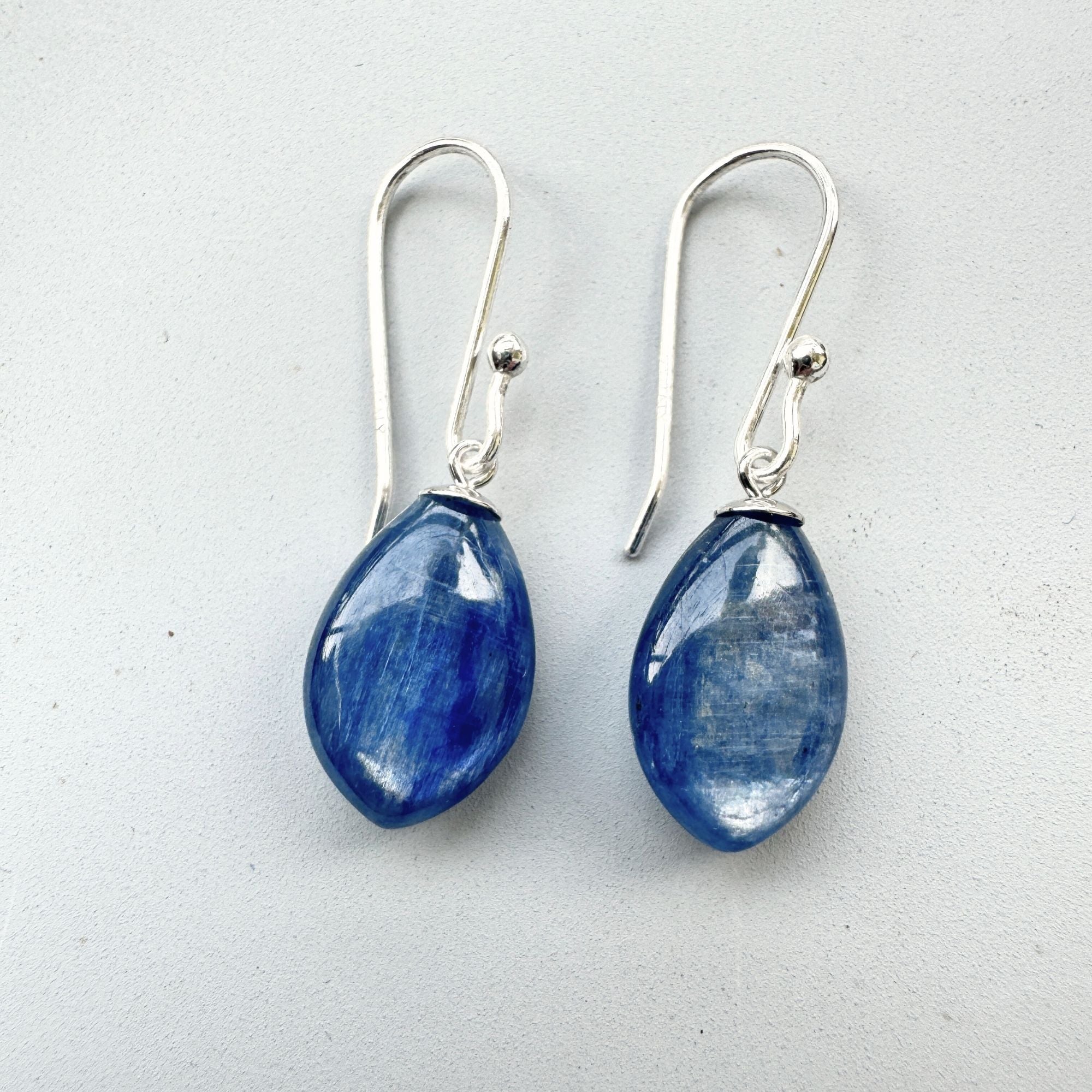 Kyanite drops on sterling silver earring hooks