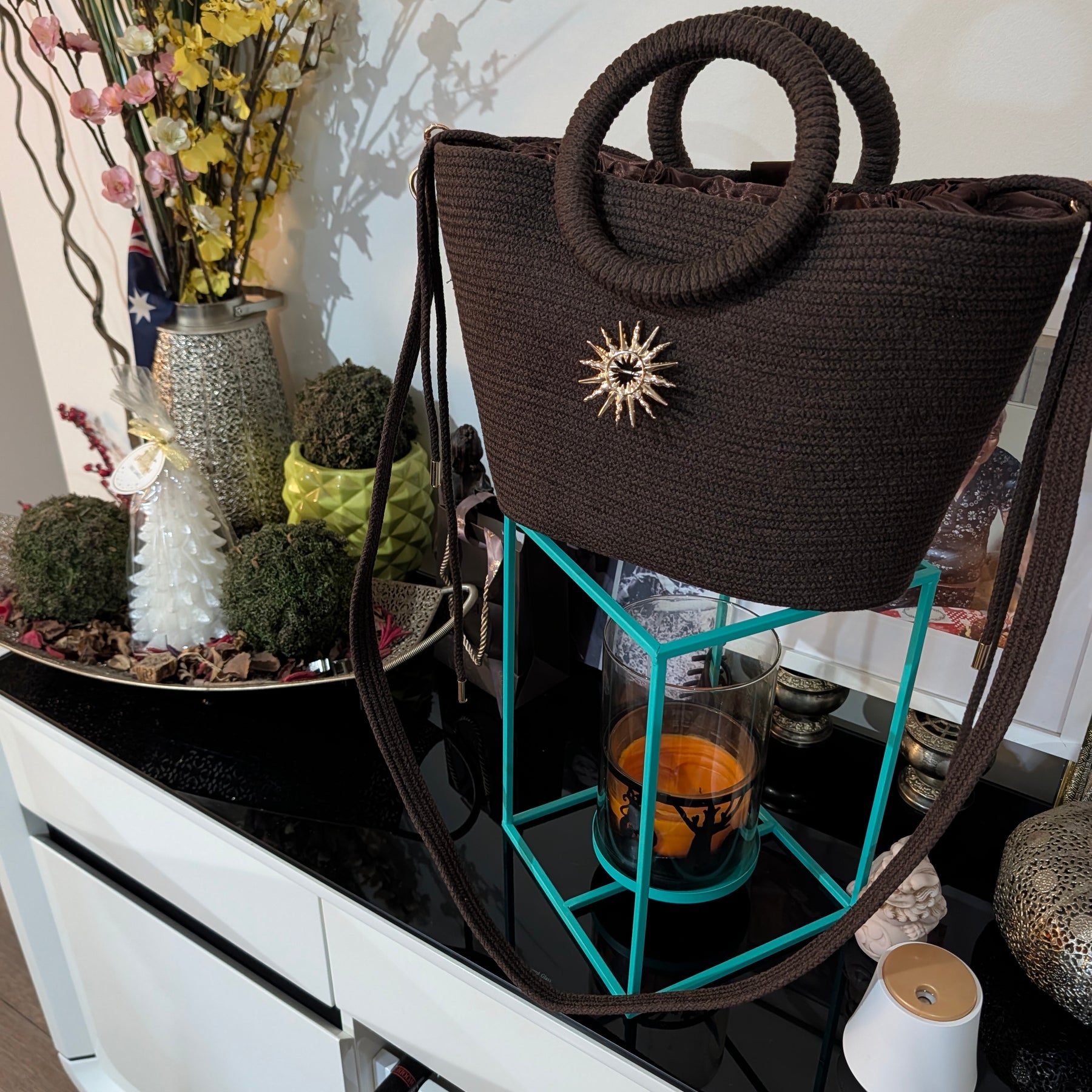"Oasis" (M) Handmade Cotton Cord Bag