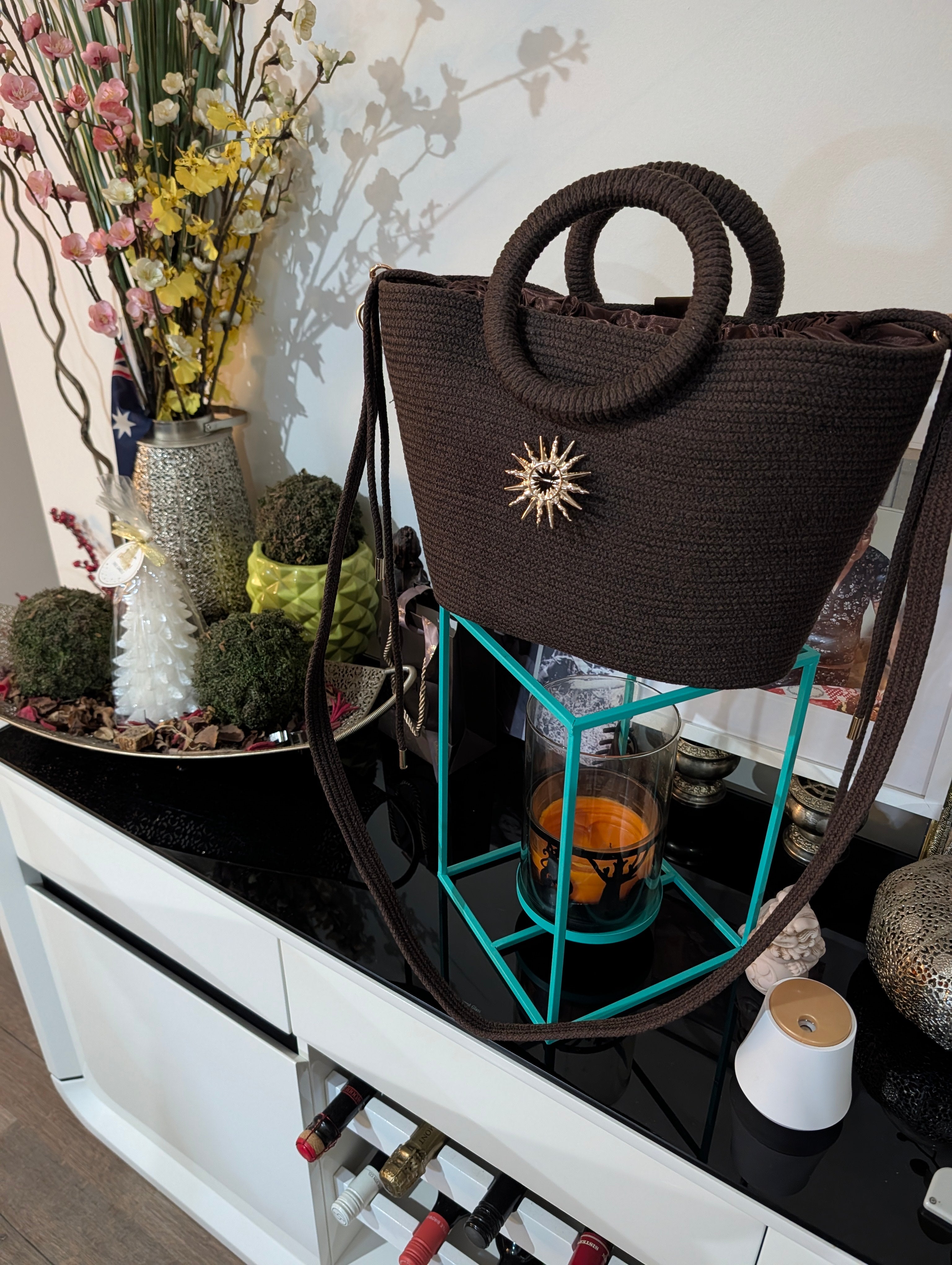 "Oasis" (M) Handmade Cotton Cord Bag