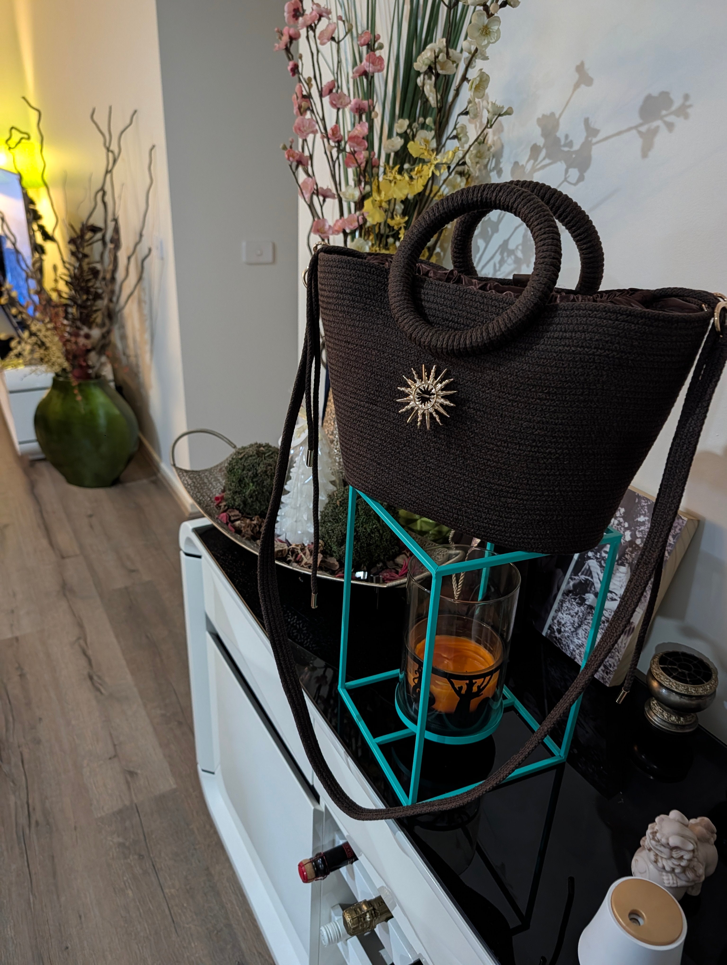 "Oasis" (M) Handmade Cotton Cord Bag