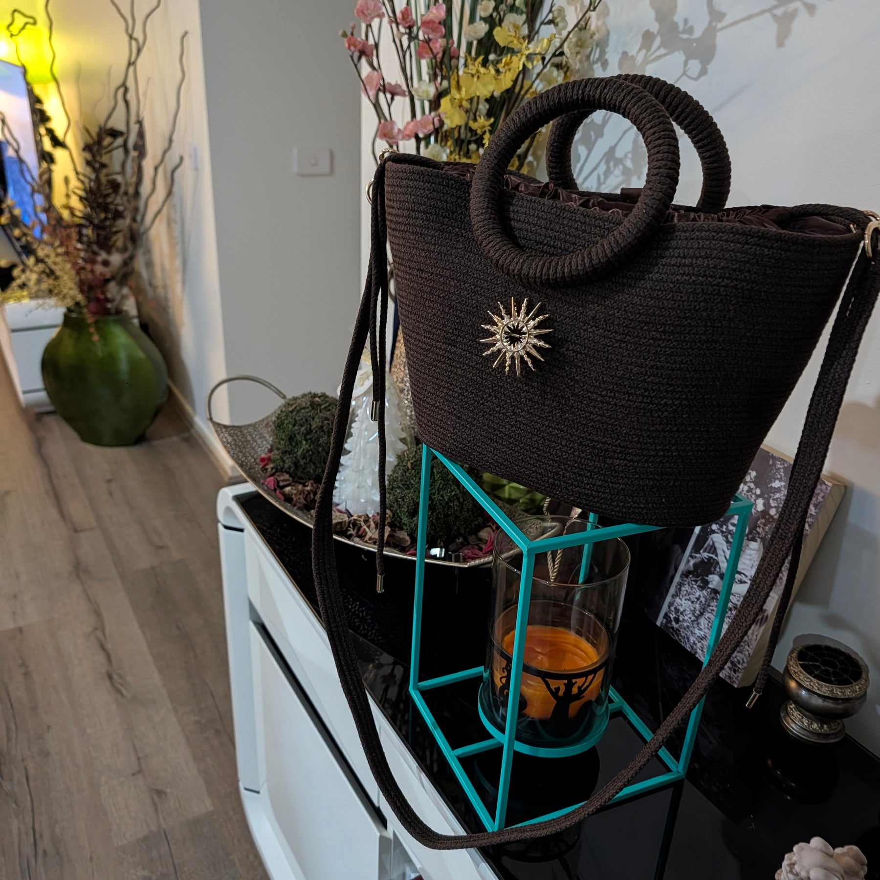 "Oasis" (M) Handmade Cotton Cord Bag