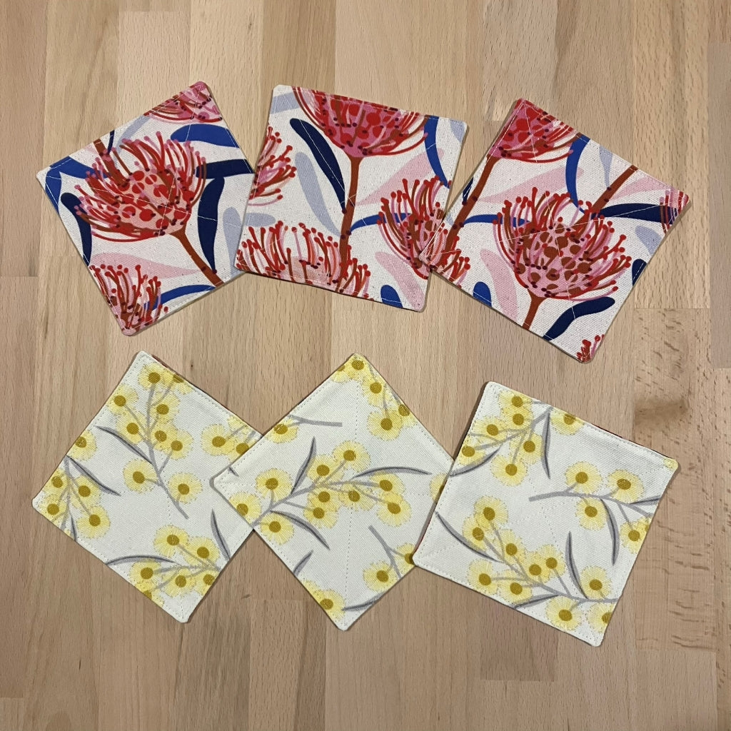 coaster handmade Australia reversible - native flora