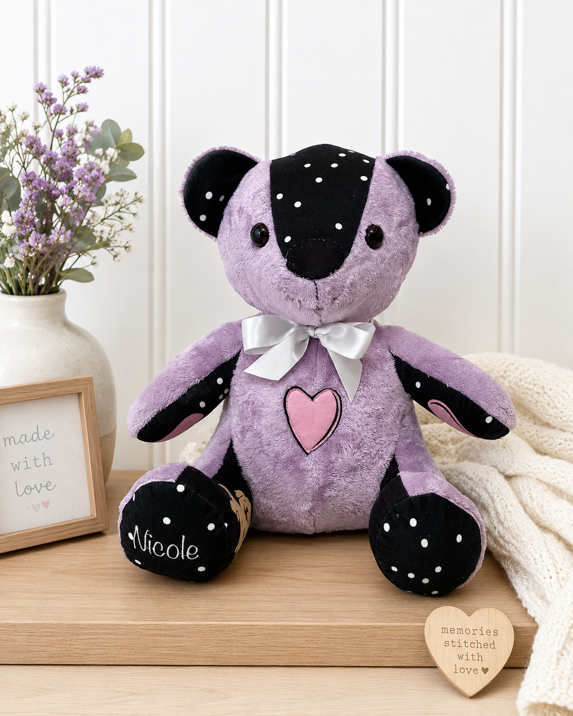 Custom Memory Bear – Keepsake Teddy from Baby Clothes/ Handmade Keepsake Gift