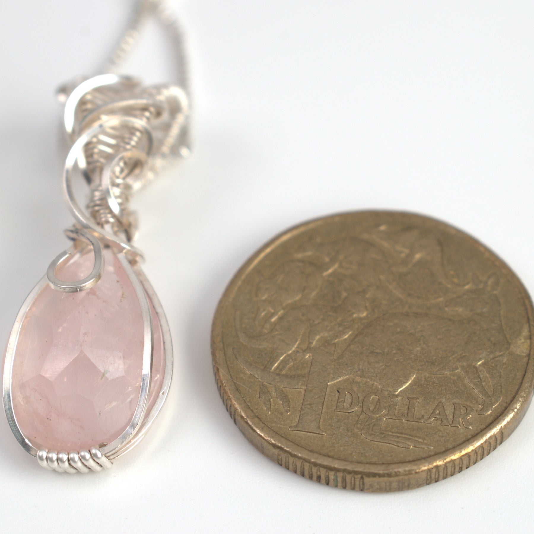 Wire-wrapped Rose Quartz Keepsake Pendant