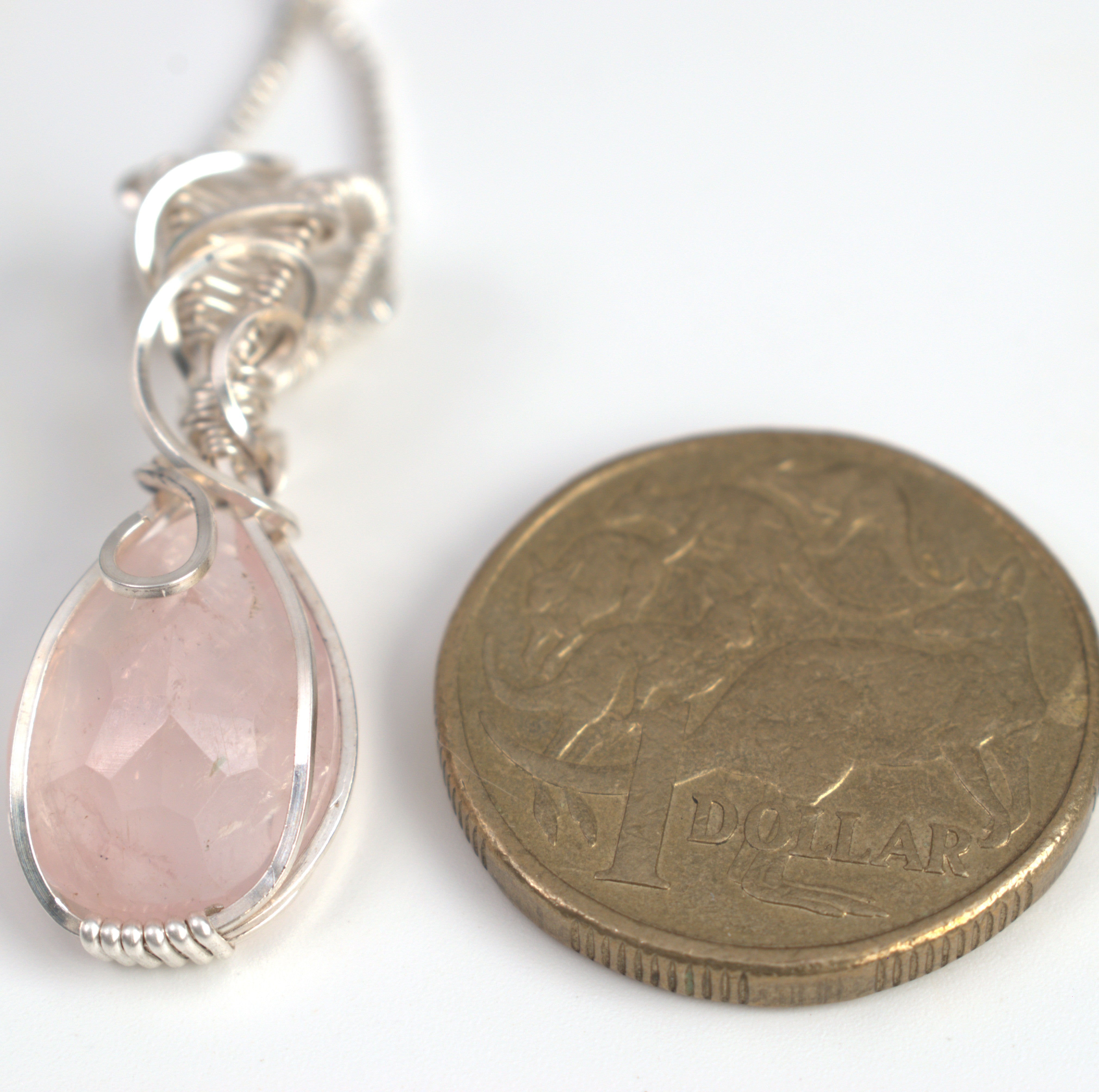 Wire-wrapped Rose Quartz Keepsake Pendant