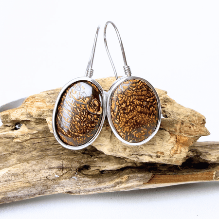 Australian Boulder Opal 'Angel Stone' Earrings in 925 Sterling Silver