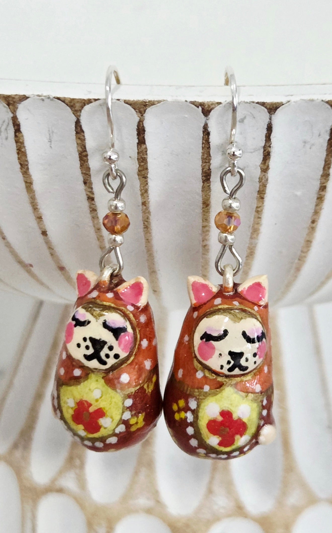 Little Nesting Cat Earrings